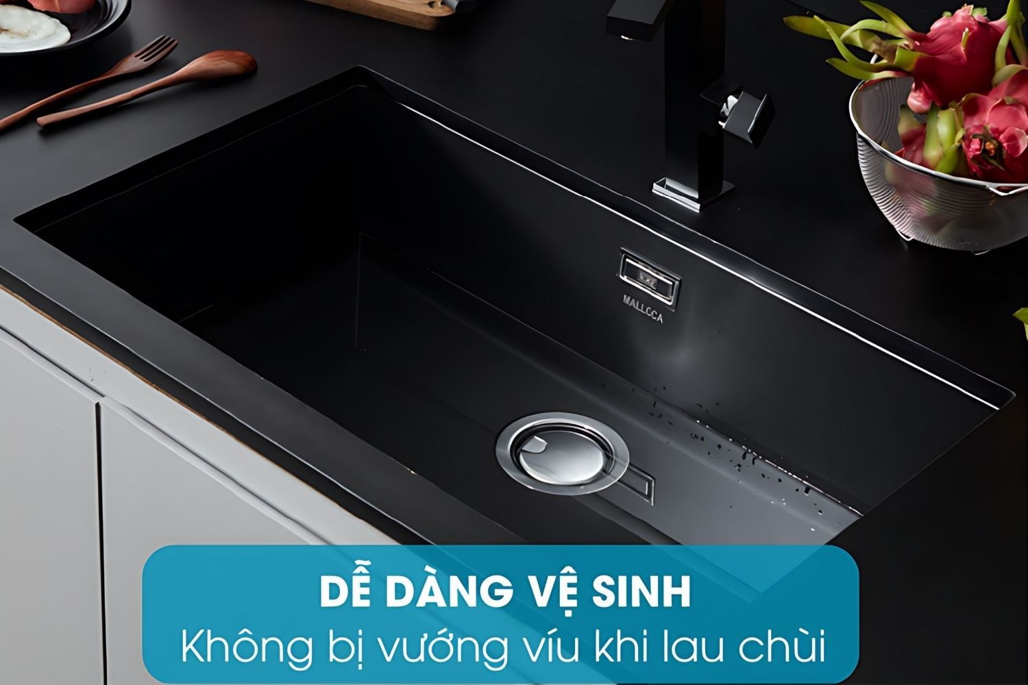 Chậu rửa bát Malloca lắp âm bàn