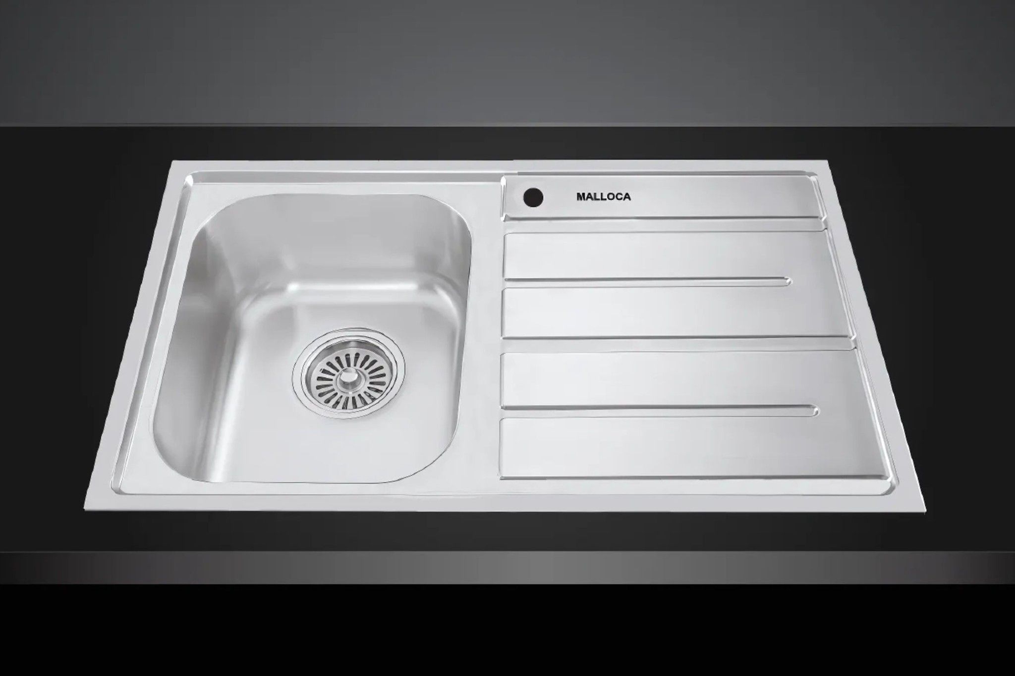 Chậu rửa Malloca MS 1017 NEW được thiết kế 1 hố kết hợp với bàn chờ