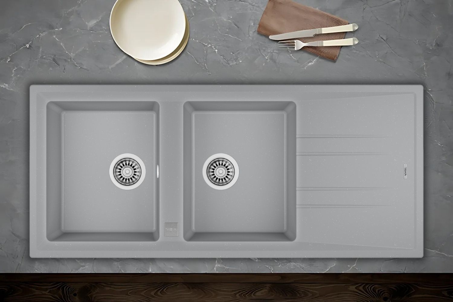 Chất liệu đá thạch anh siêu bền, kháng khuẩn tuyệt đối