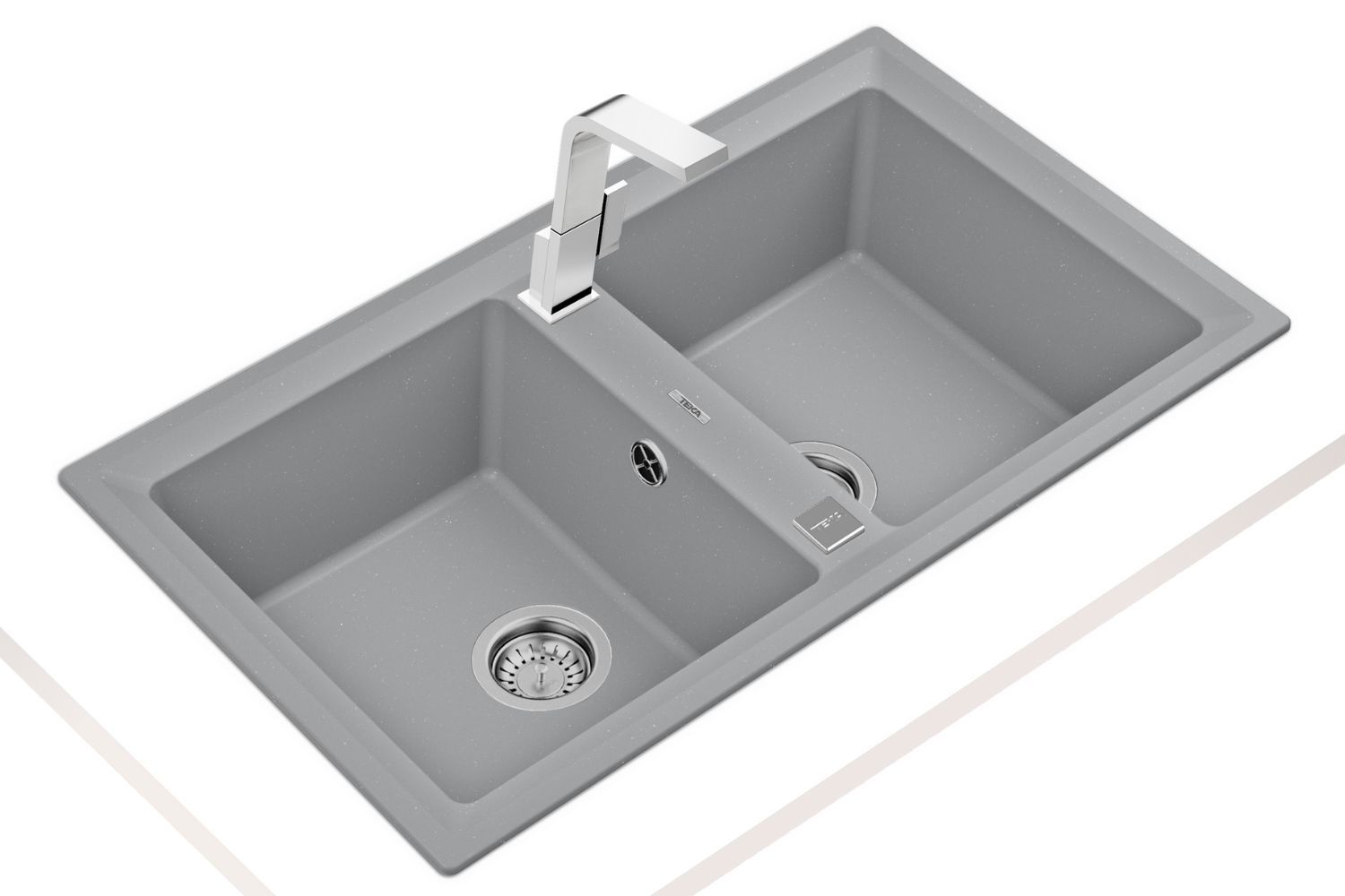 Chậu rửa lắp vòi inox hoặc vòi bằng đá Teka tăng tính thẩm mỹ