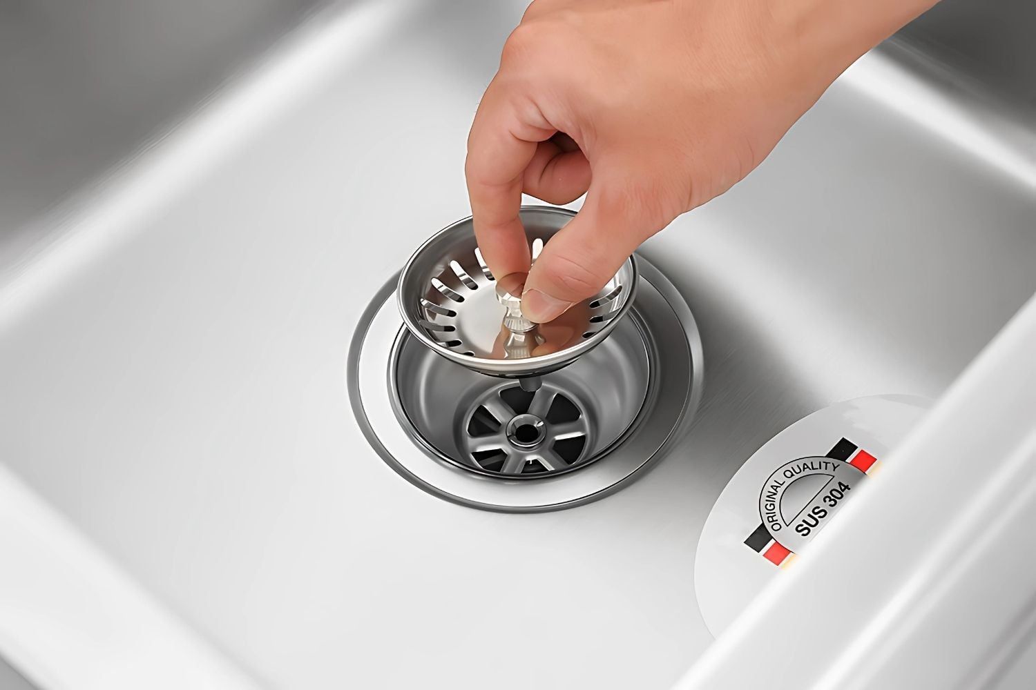 Hafele HS20-SSN2S90L 567.20.546 trang bị rổ lọc rác inox không gỉ