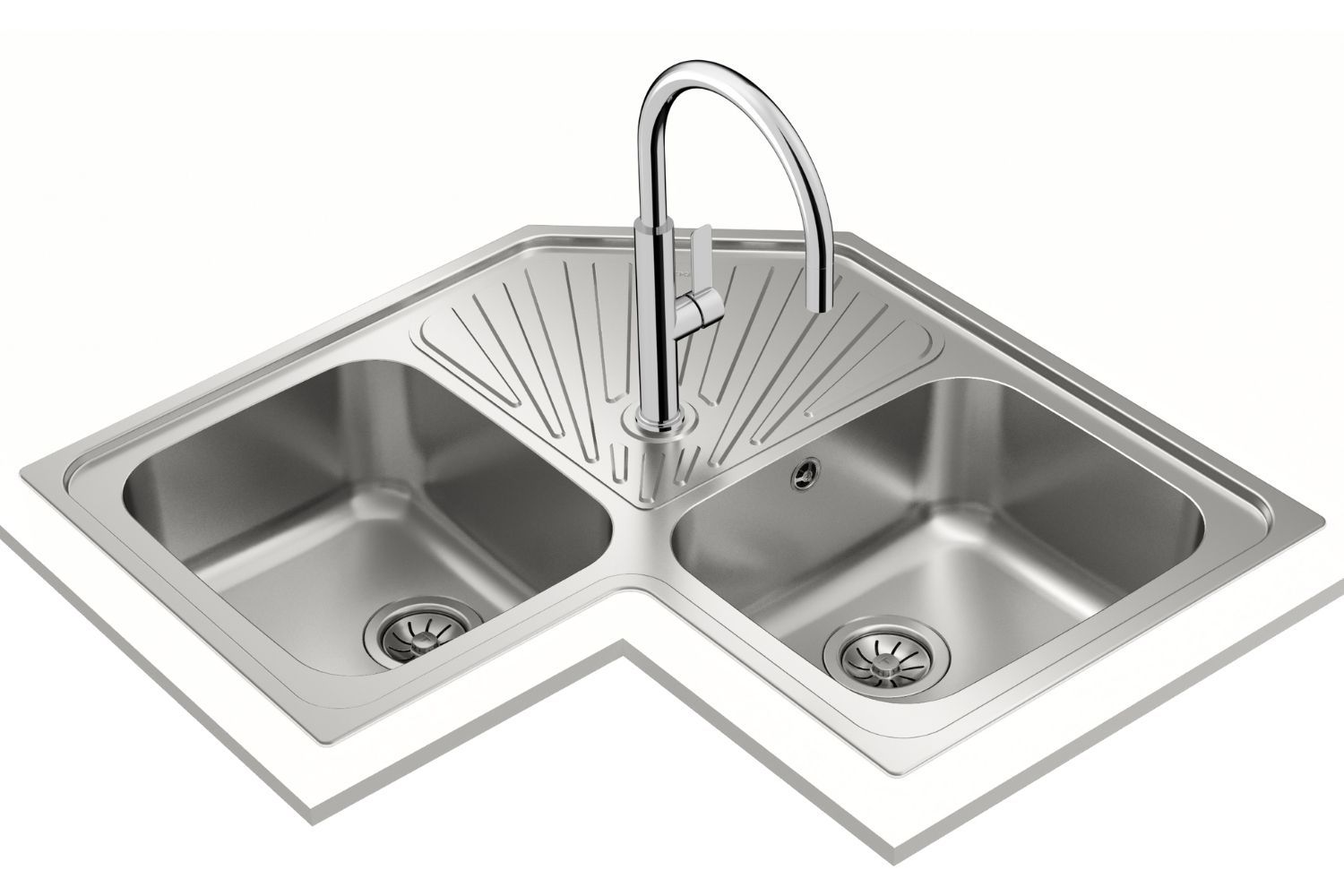 Chậu rửa bát Teka ANGULAR 2B thiết kế lắp nổi trên mặt đá