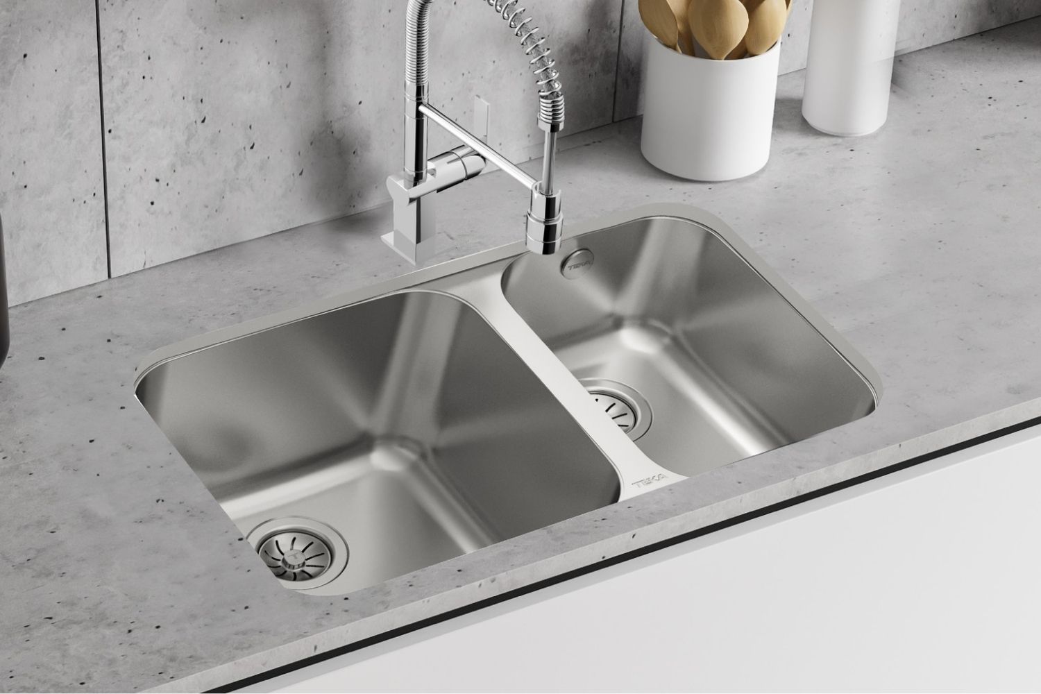 Teka BE 2B 845 R thiết kế 2 hố bất đối xứng rộng rãi