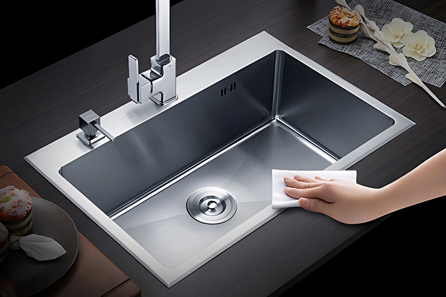 Chậu rửa bát inox dễ dàng vệ sinh tiện lợi