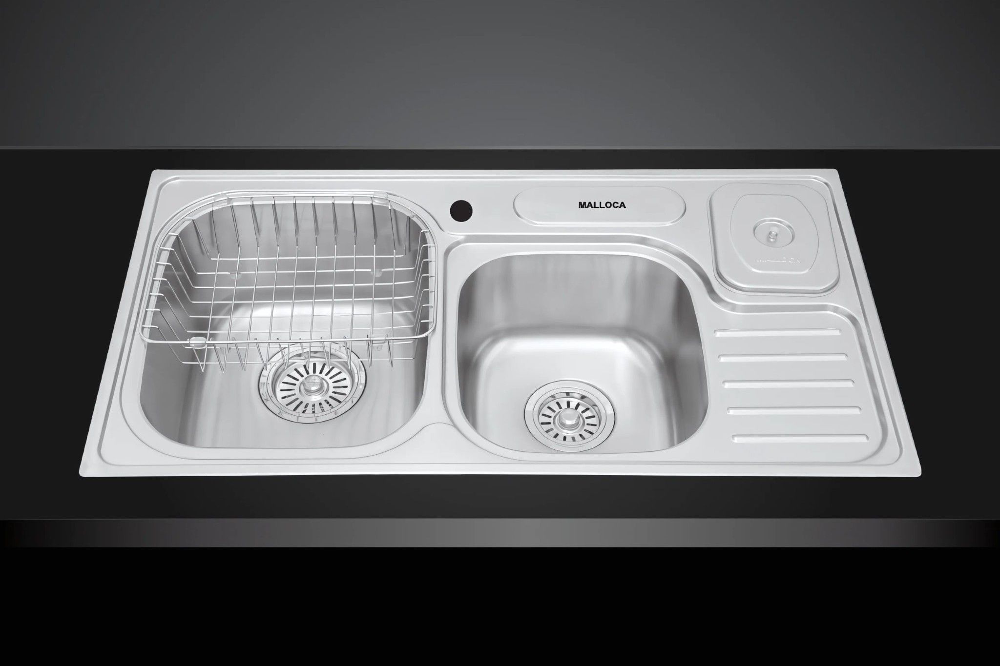 Malloca MS 1024 sở hữu cấu trúc 2 hố rửa một lớn một nhỏ