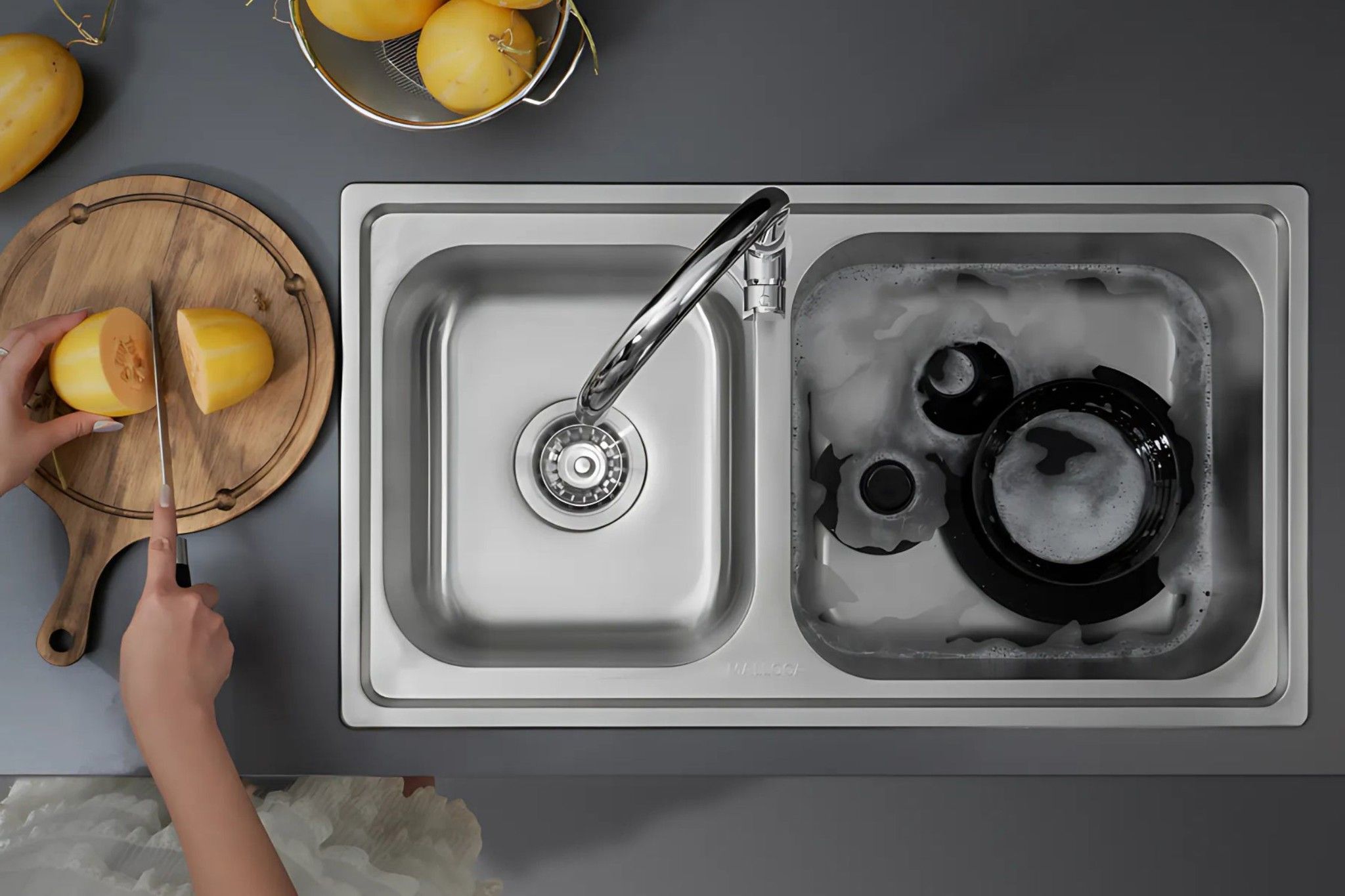 Bồn rửa Malloca MS 2076E dễ dàng vệ sinh