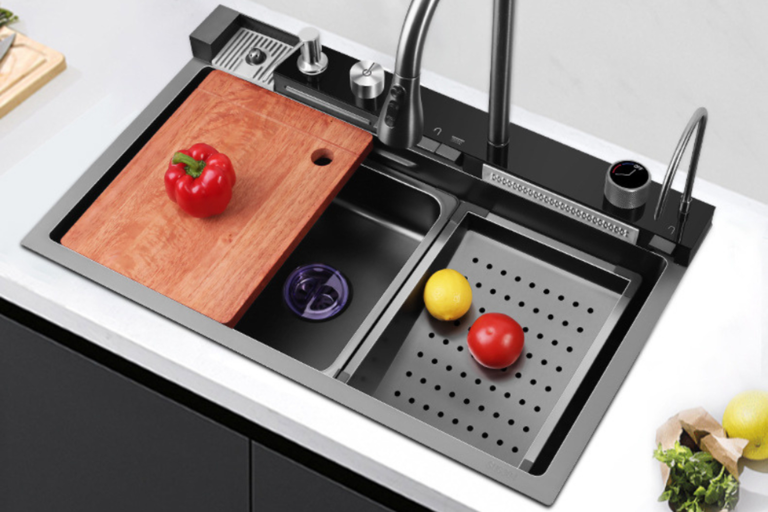 chậu rửa chén 2 ngăn rửa được nhiều vật dụng cùng lúc