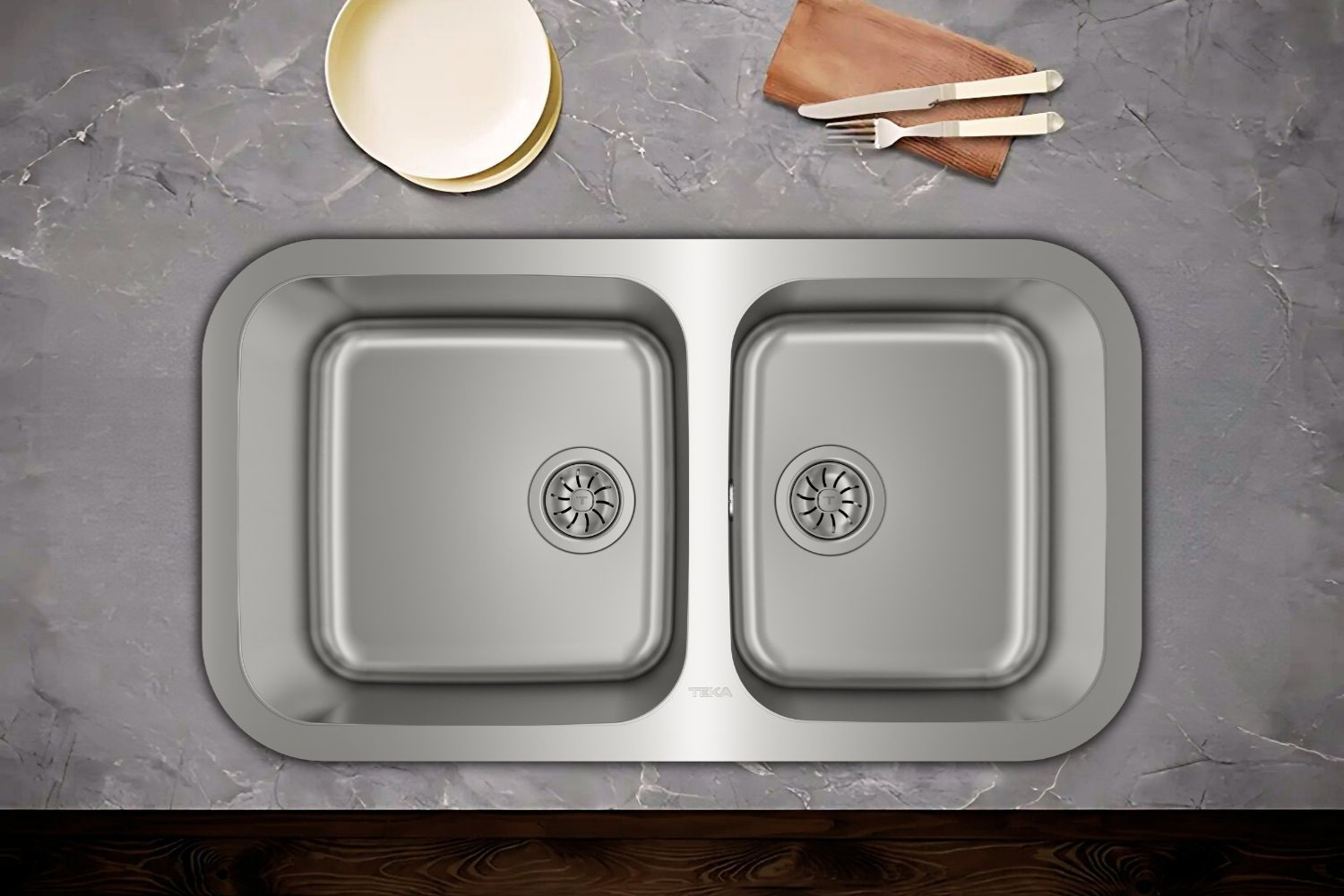 Chậu rửa chén với kiểu dáng 2 hộc lệch