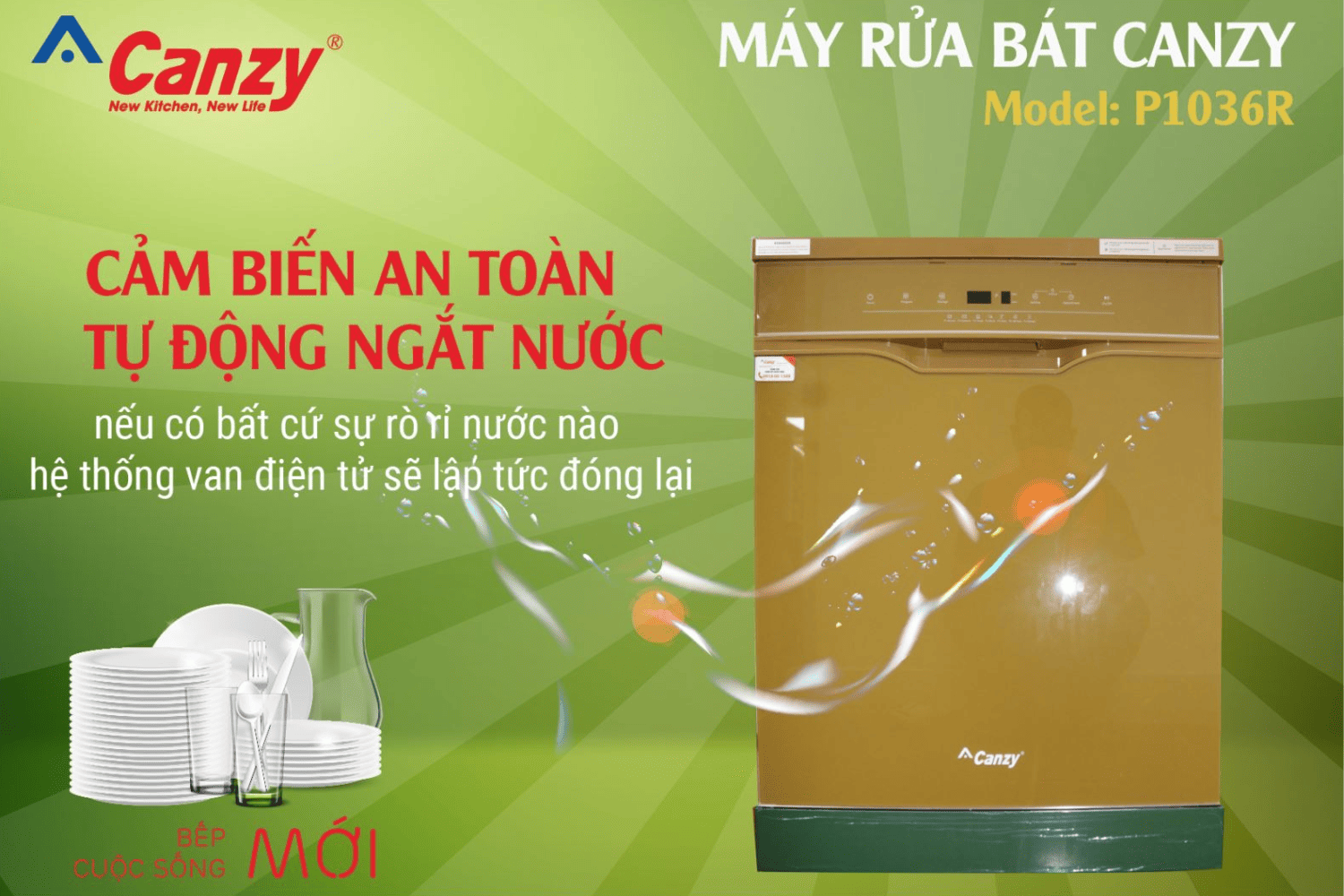 Chức năng Aquastop tự động ngừng hoạt động khi phát hiện rò rỉ nước