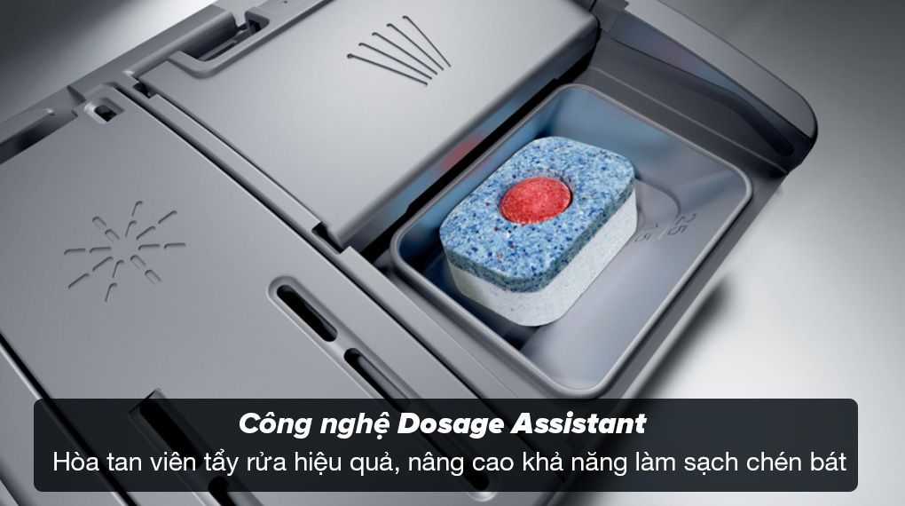 Chức năng DosageAssist tối ưu hóa việc sử dụng chất tẩy rửa dạng viên