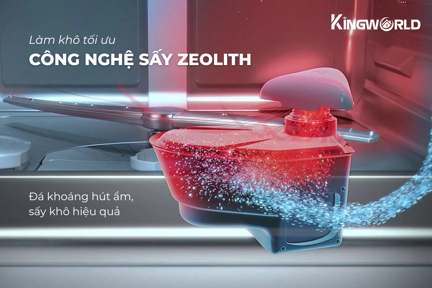 Công nghệ sấy khô Zeolith hiện đại giúp làm khô bát đĩa nhanh chóng
