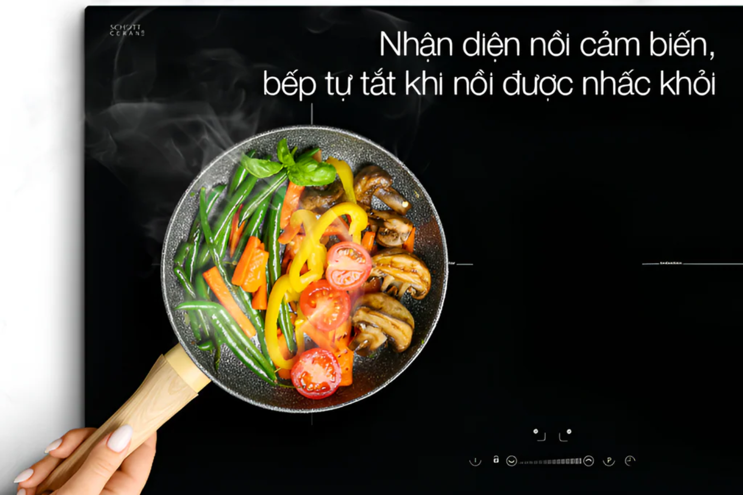 Bếp từ Hafele có cảm biến tự tắt bếp khi không có nồi