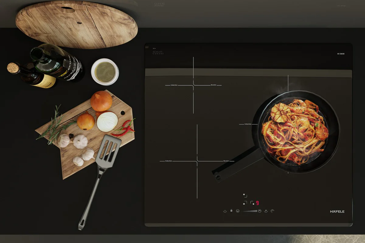 Bếp điện từ Hafele được thiết kế với nhiều số lượng vùng nấu khác nhau