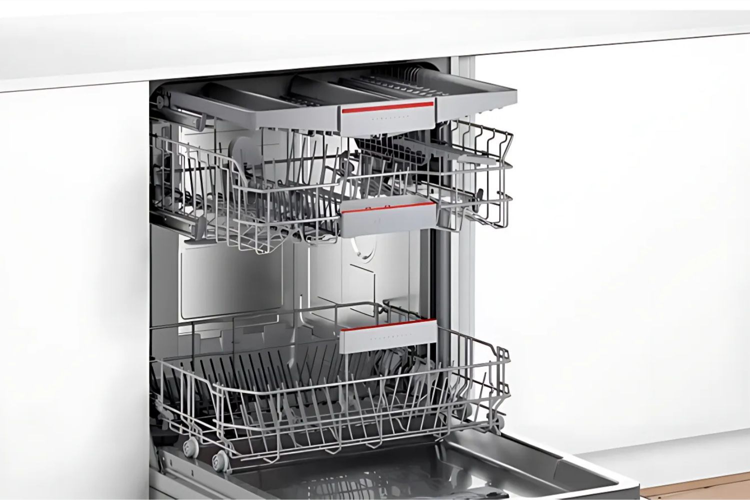 Máy rửa bát Bosch SMI4HVS33E trang bị hệ thống 3 giàn rửa rộng rãi