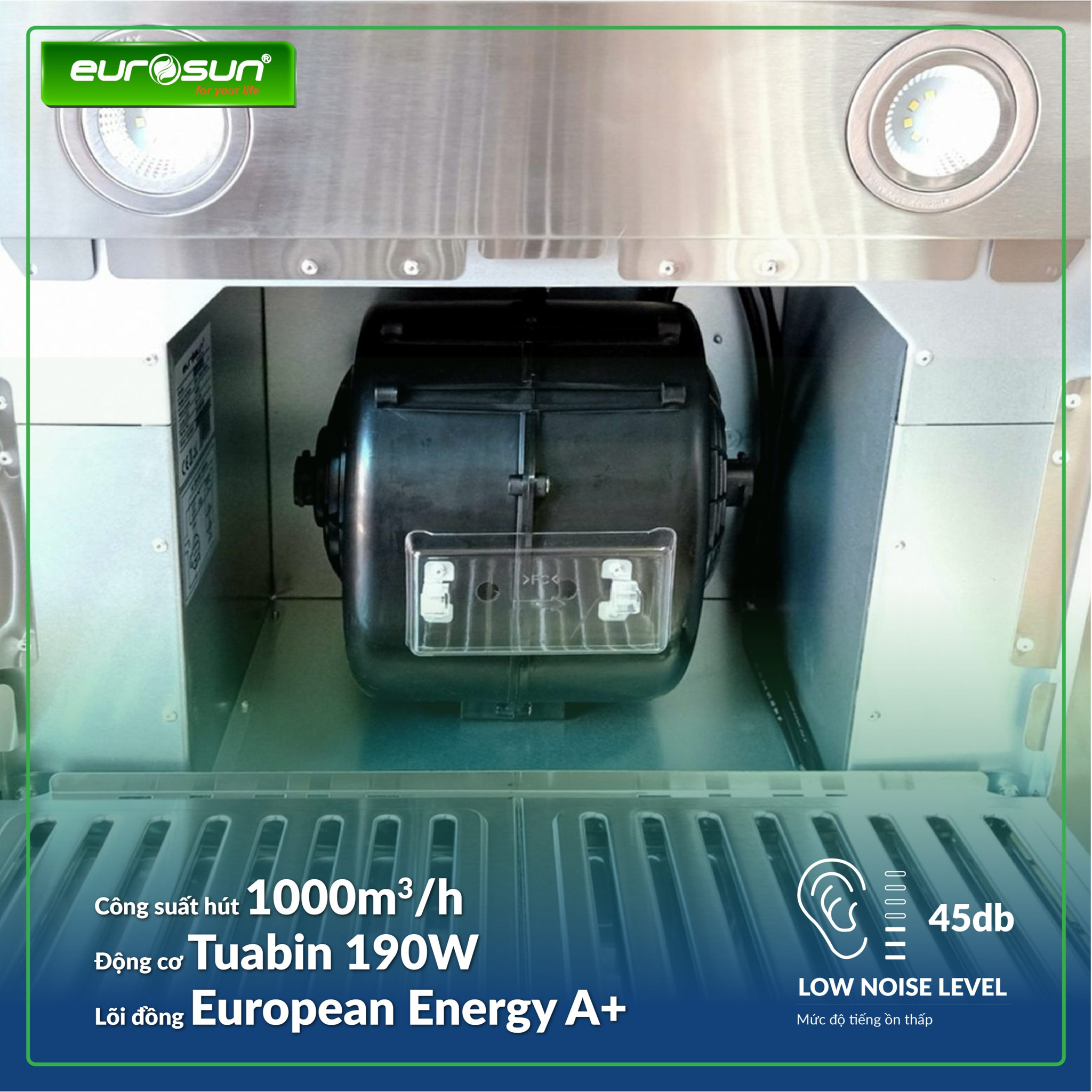 Công suất hút mạnh mẽ – Xử lý mùi nhanh chóng