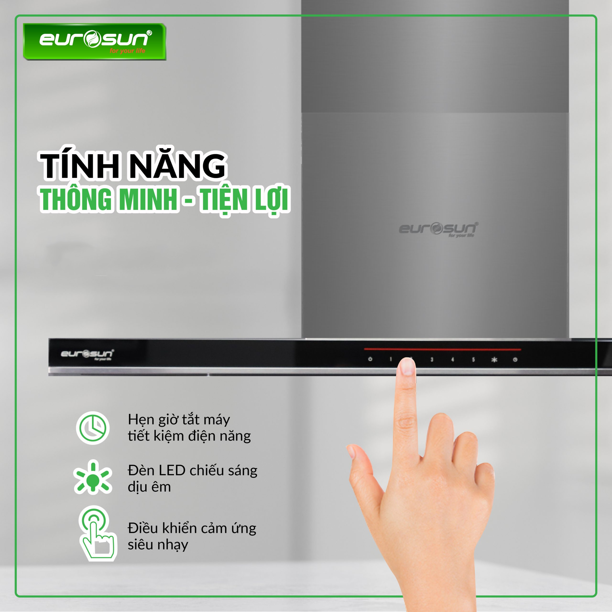 Bảng điều khiển cảm ứng 5 tốc độ – Dễ sử dụng