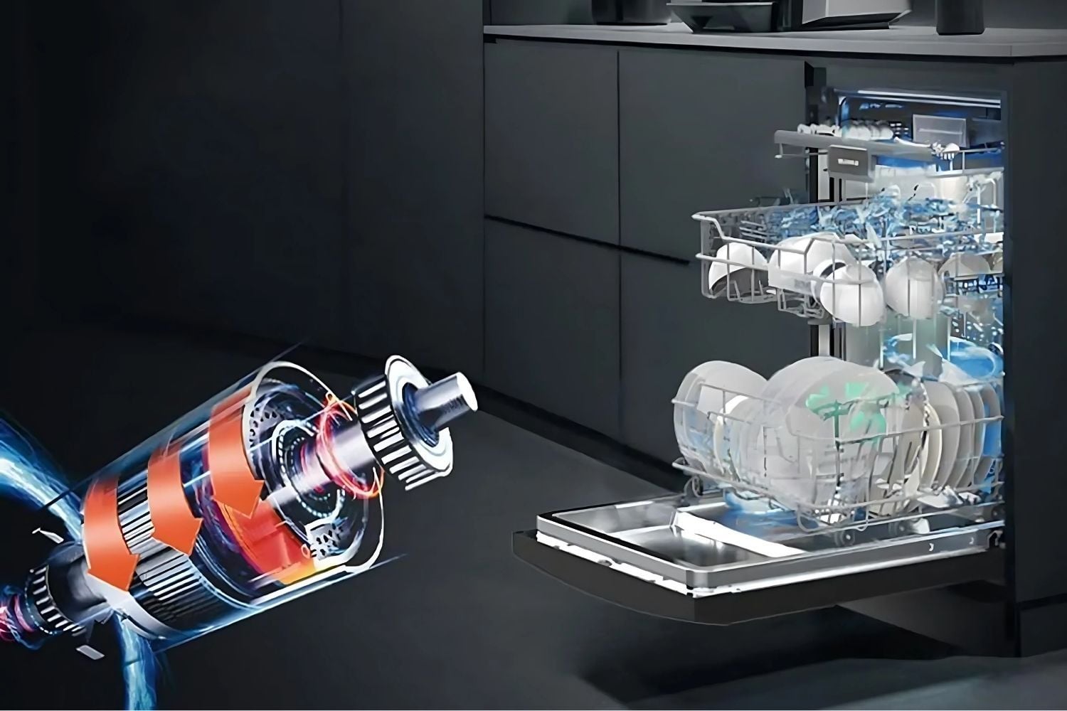 Máy rửa bát trang bị công nghệ tiết kiệm điện nước hiệu quả