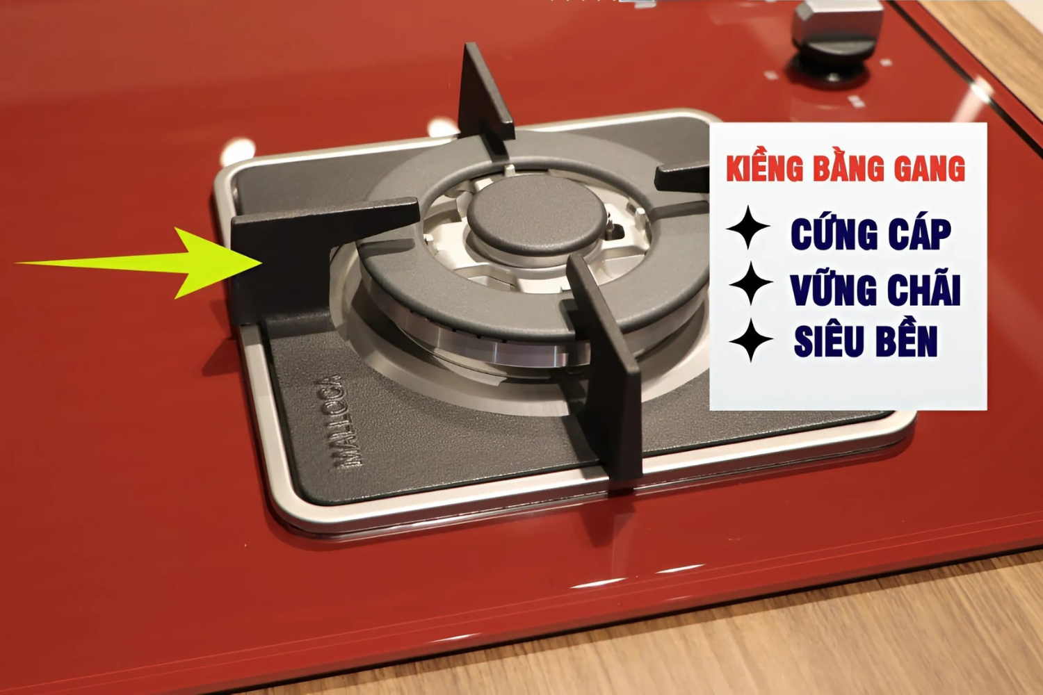 Malloca AS 9402R có kiềng bếp chắc chắn