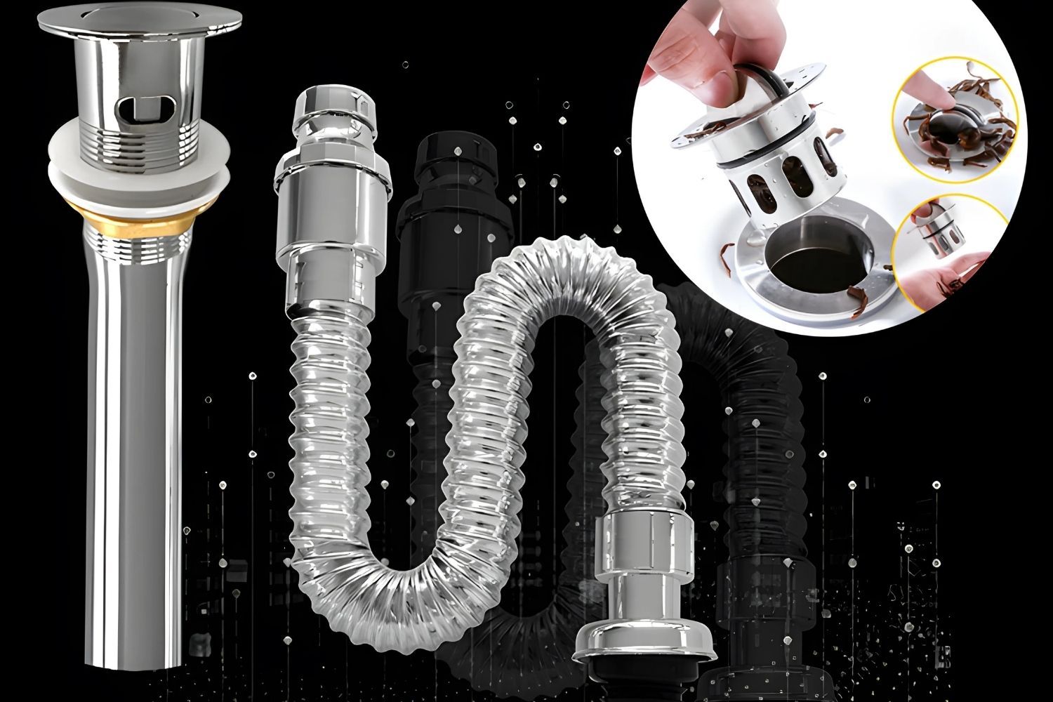 Ống xả xi phông ngăn mùi từ họng rác hiệu quả