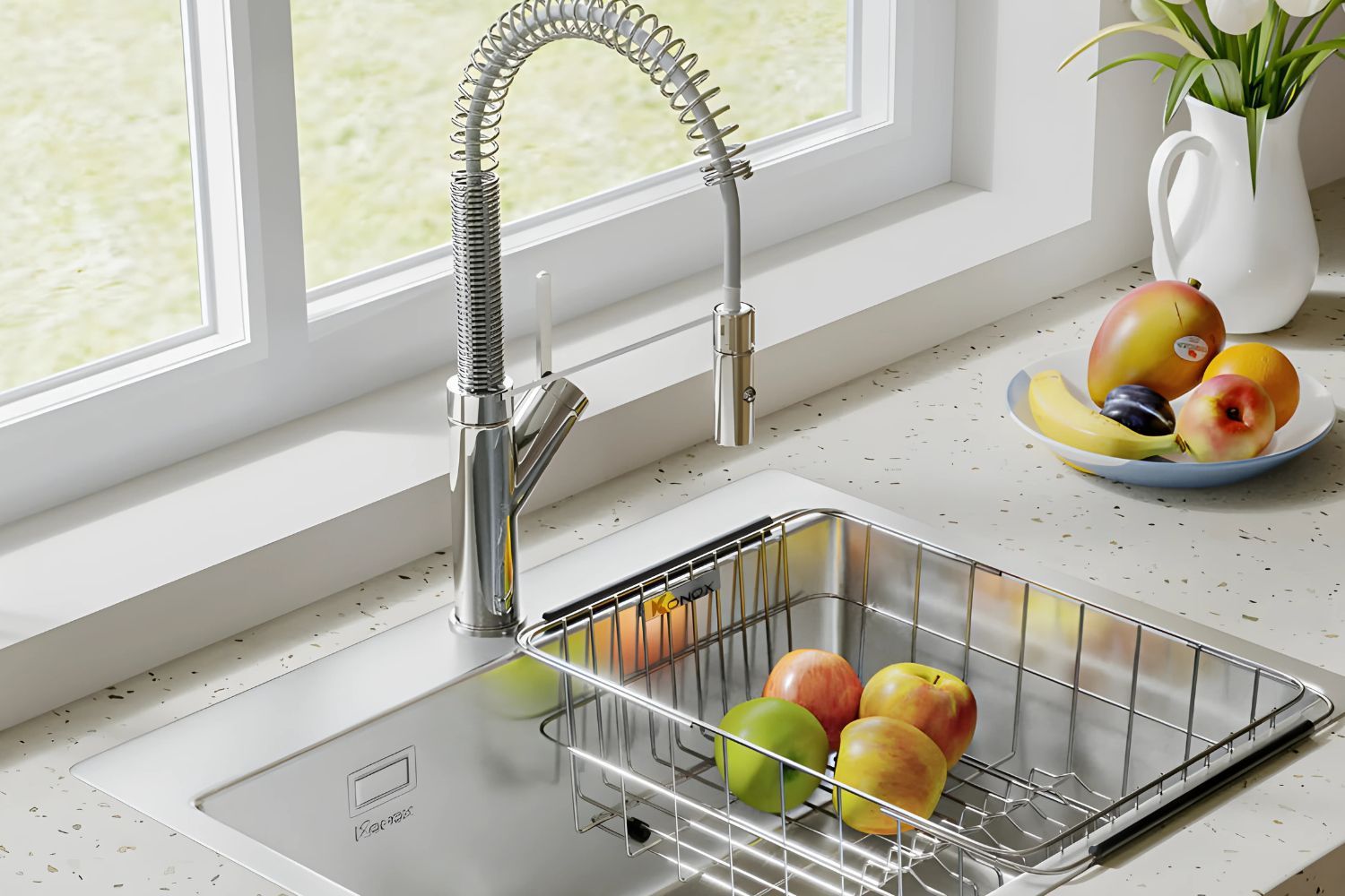 Lỗ lắp vòi trực tiếp lên trên thành chậu