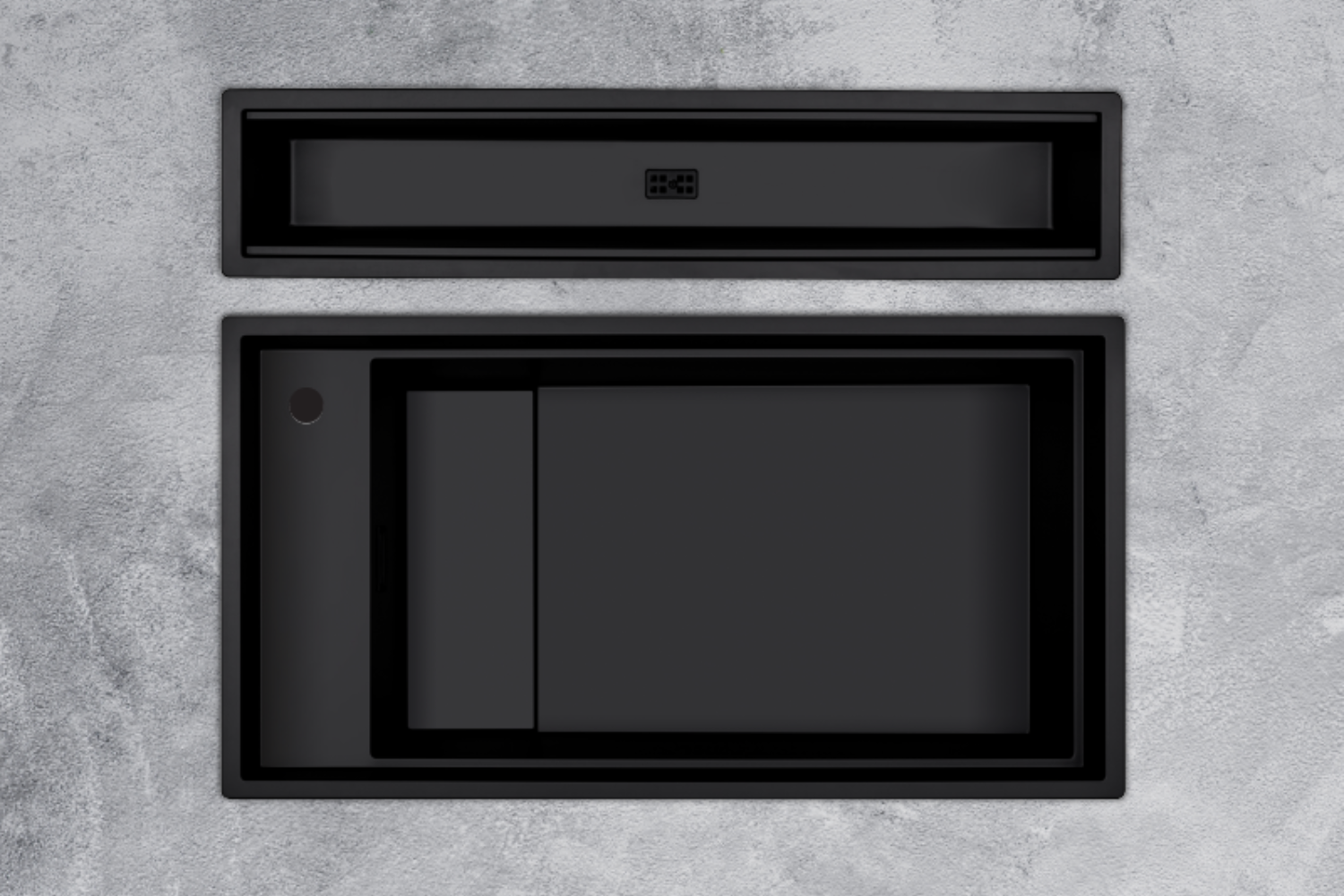 Chậu rửa bát Malloca MYST K86S - MYST K86L màu đen trang bị 2 hố rửa riêng biệt tiện lợi