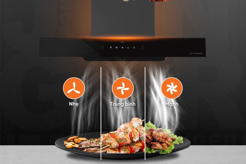 Máy hút mùi Junger sở hữu nhiều cấp độ hút mùi khác nhau