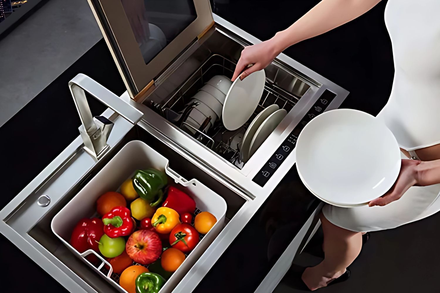 Máy có sức chứa khoảng 6 bộ chén dĩa thông thường