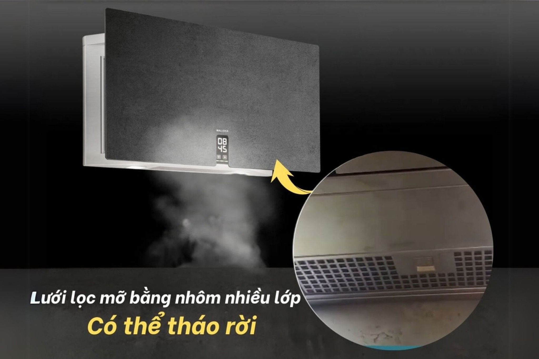 Lưới lọc nhôm nhiều lớp của máy hút mùi Malloca