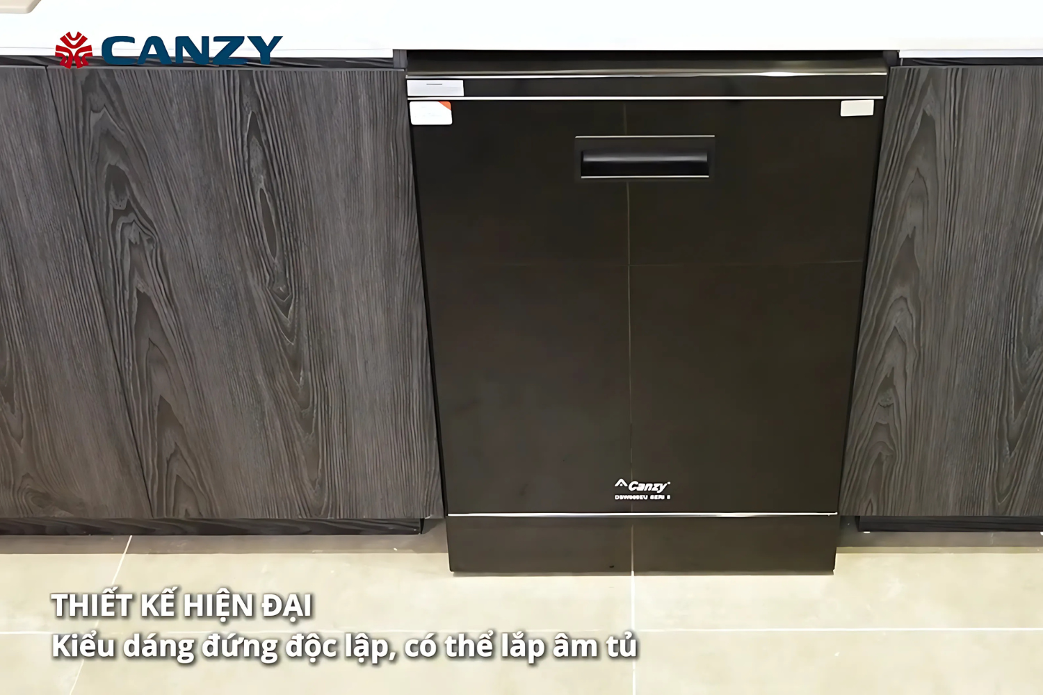 Máy rửa bát 15 bộ Canzy DSW809EU sở hữu thiết kế độc lập, có thể lắp âm