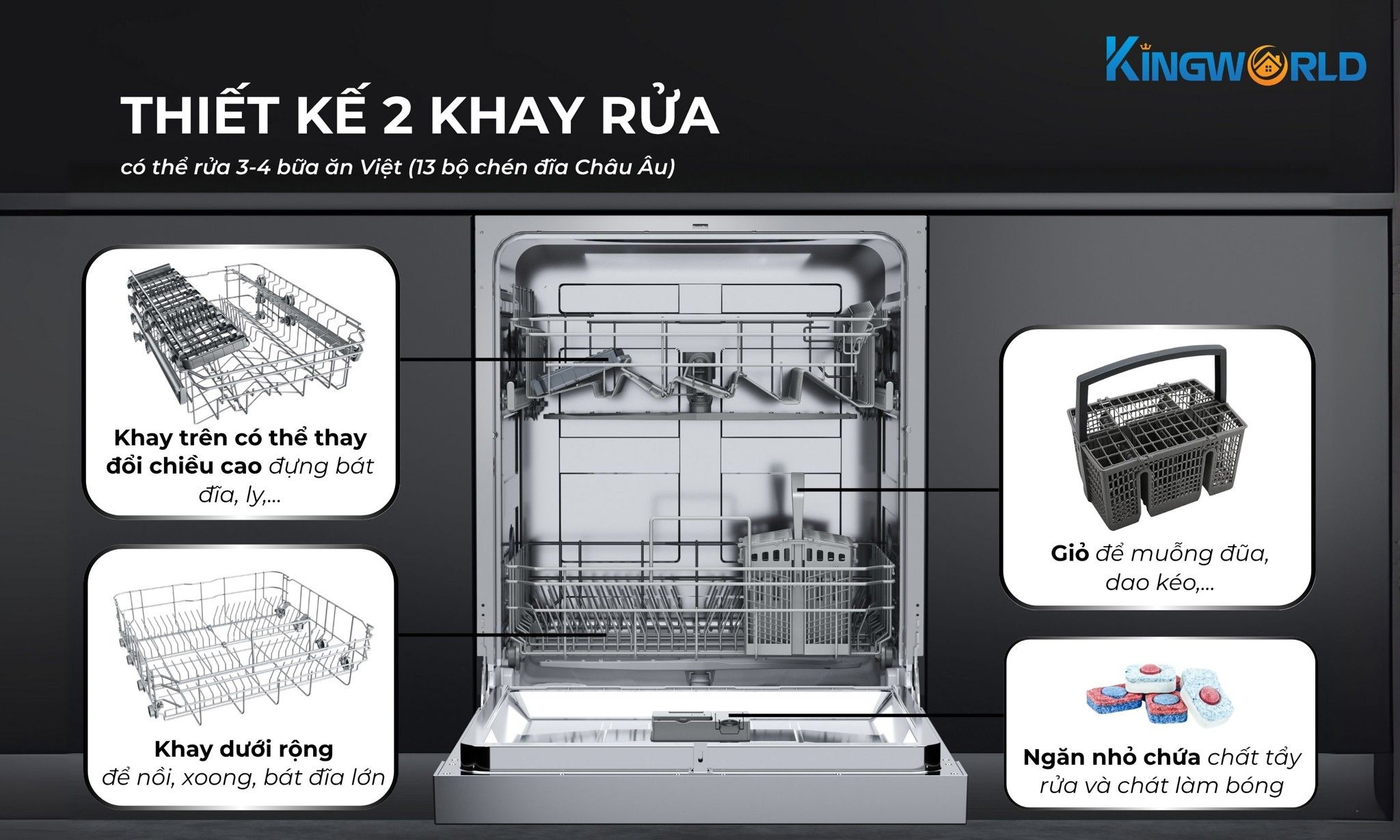 Teka DSI 46750 SS 114270011 thiết kế 2 khay rửa tiện dụng