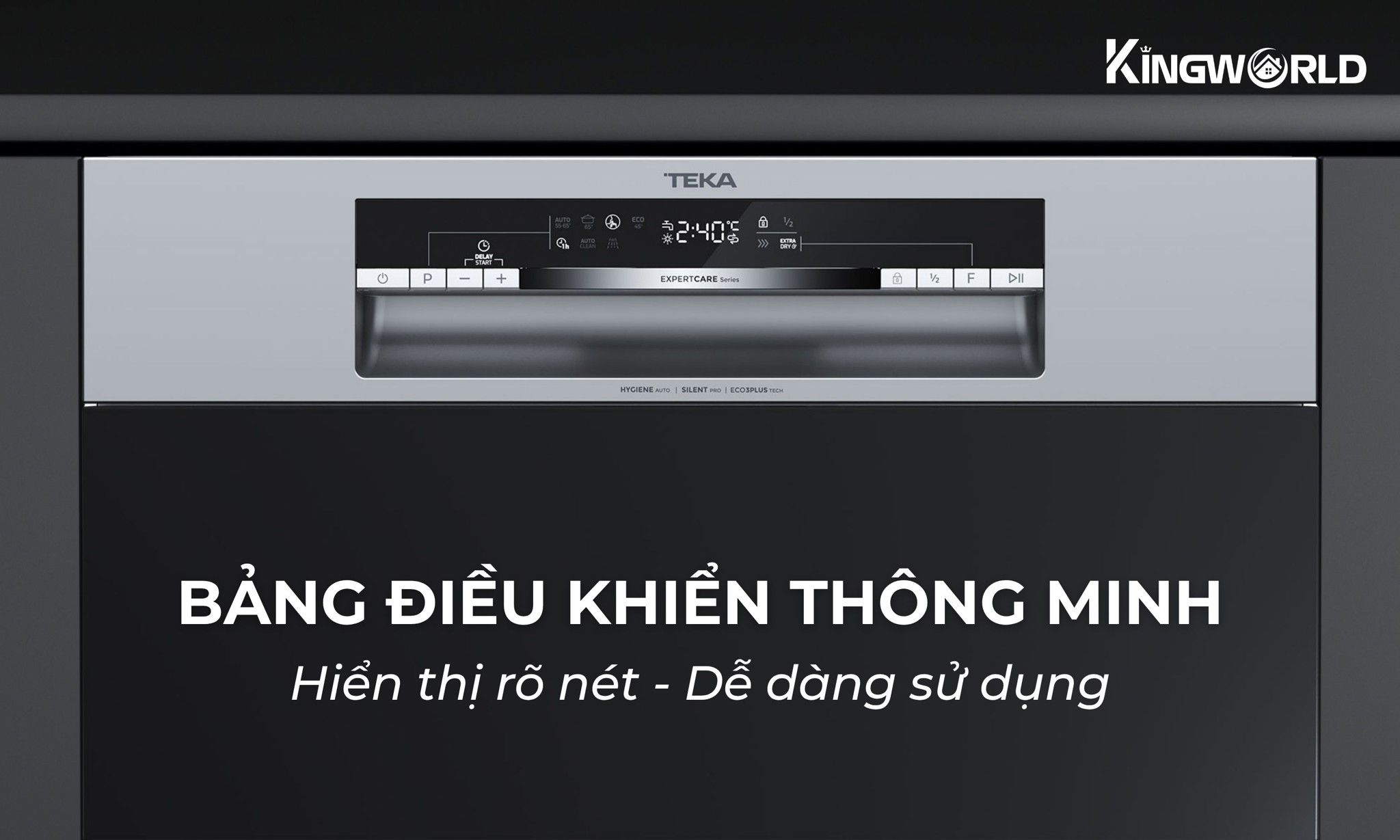 Bảng điều khiển thông minh, với các phím bấm cùng biểu tượng rõ ràng