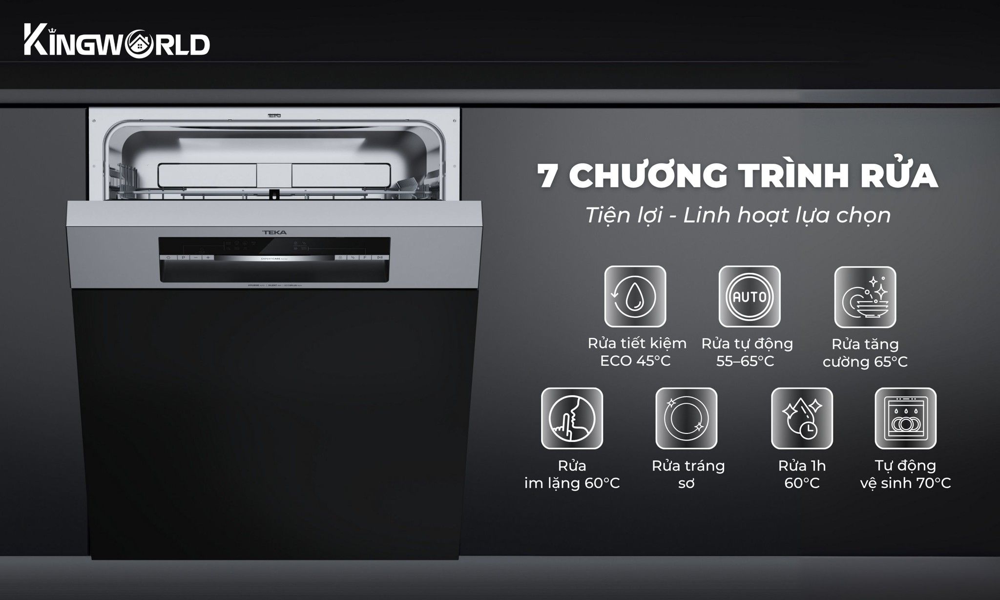 Teka DSI 46750 SS 114270011 trang bị 7 chương trình rửa hiện đại