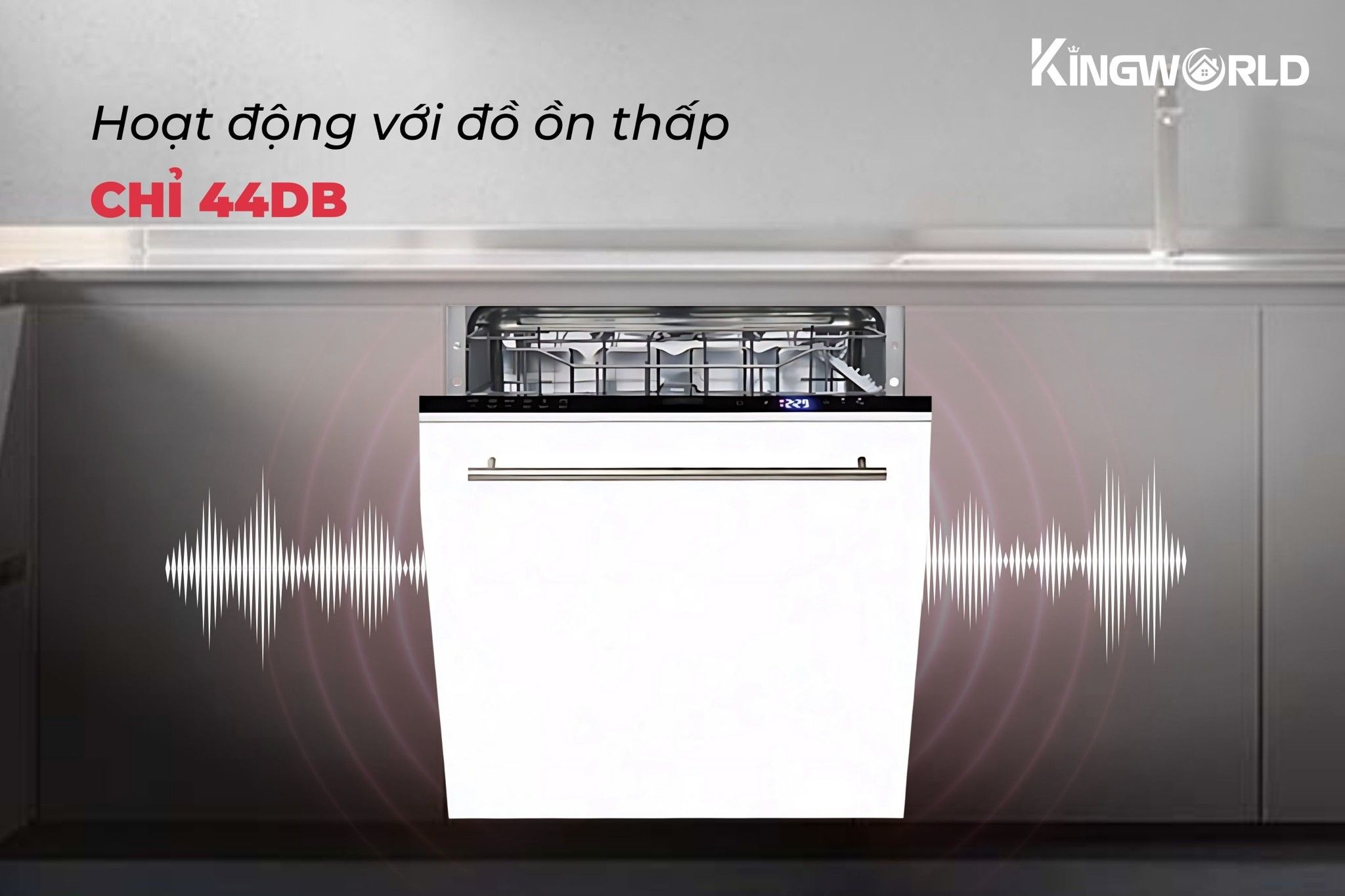 Máy rửa chén&nbsp;Hafele HDW-FI60D vận hành với độ ồn 44dB