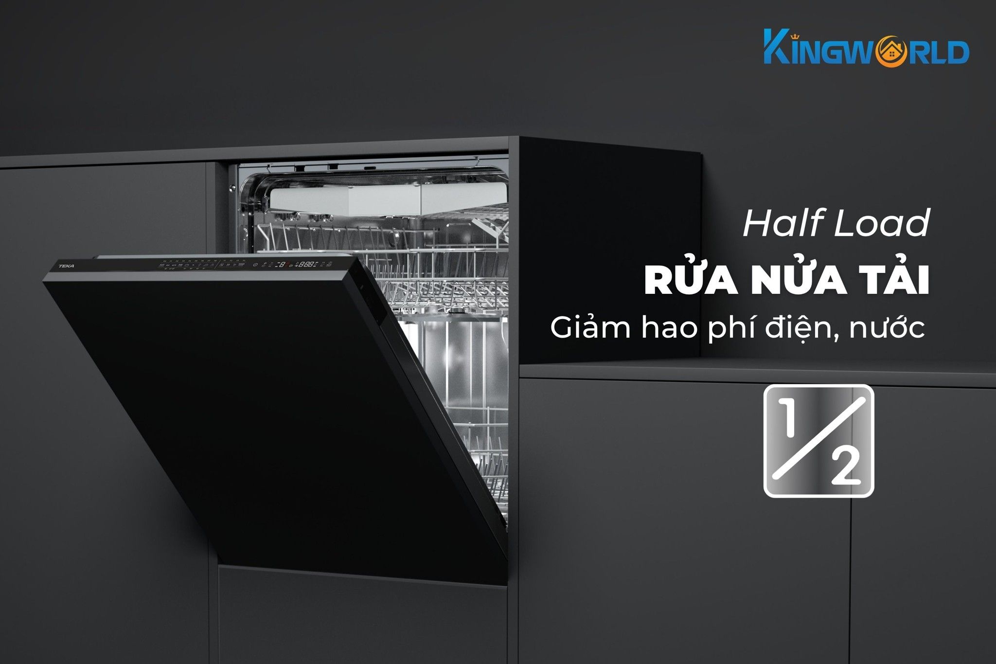 Teka DFI 46950 114270001 tích hợp chức năng rửa nửa tải tiết kiệm đáng kể