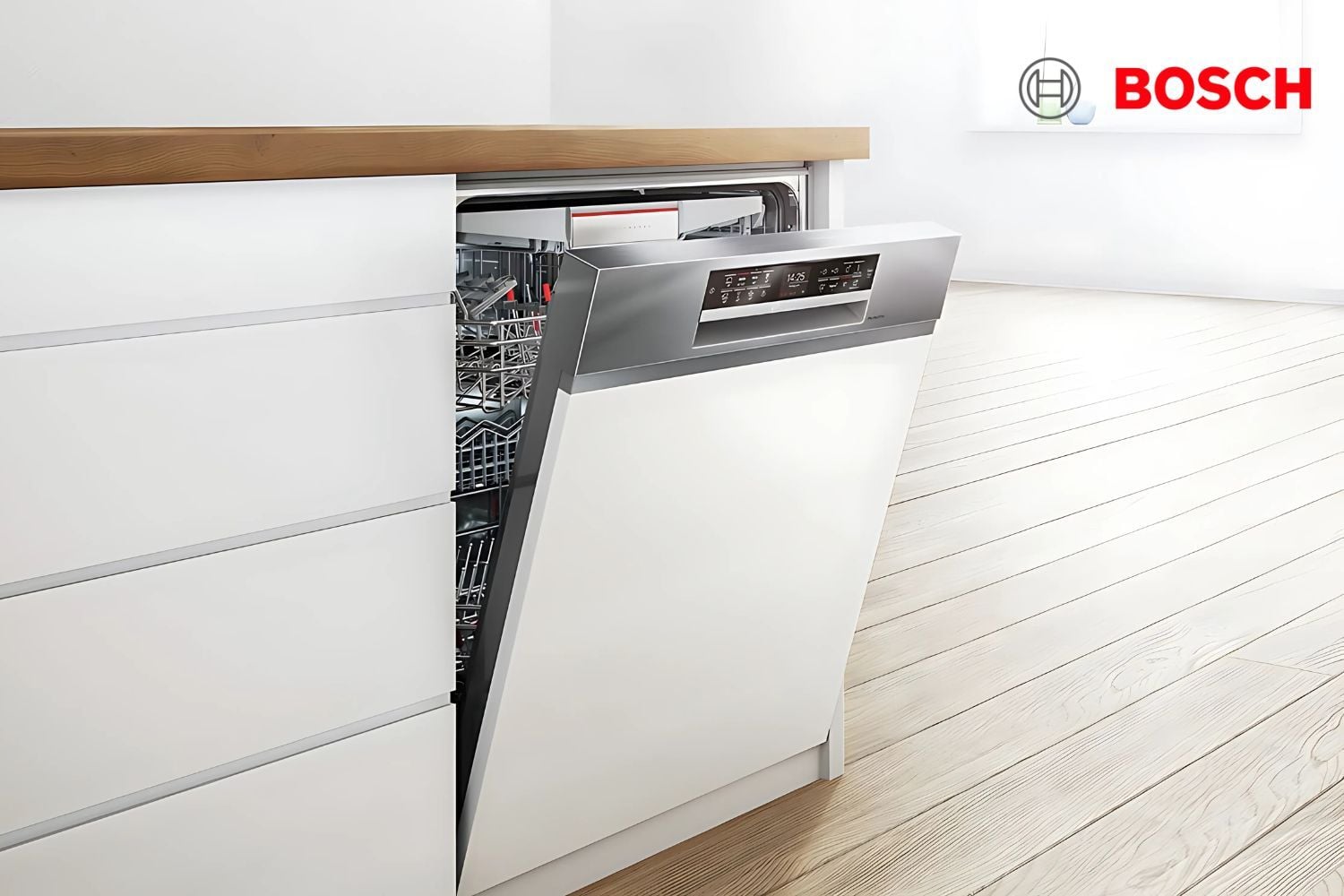 Bosch - Thương hiệu hàng đầu về máy rửa bát lắp âm bán phần