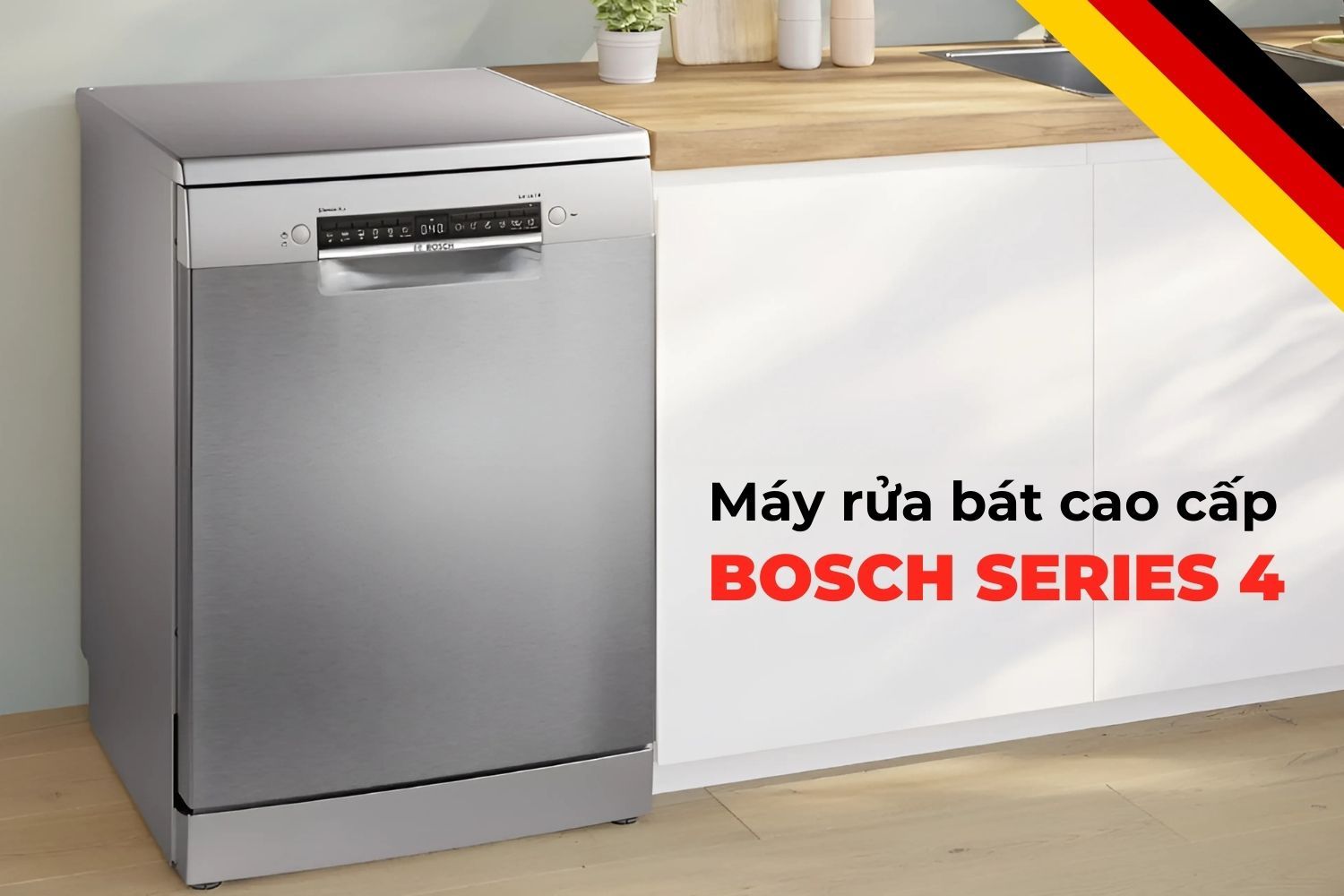 Máy rửa bát Bosch Serie 4 thiết kế sang trọng, phù hợp với mọi không gian bếp hiện đại