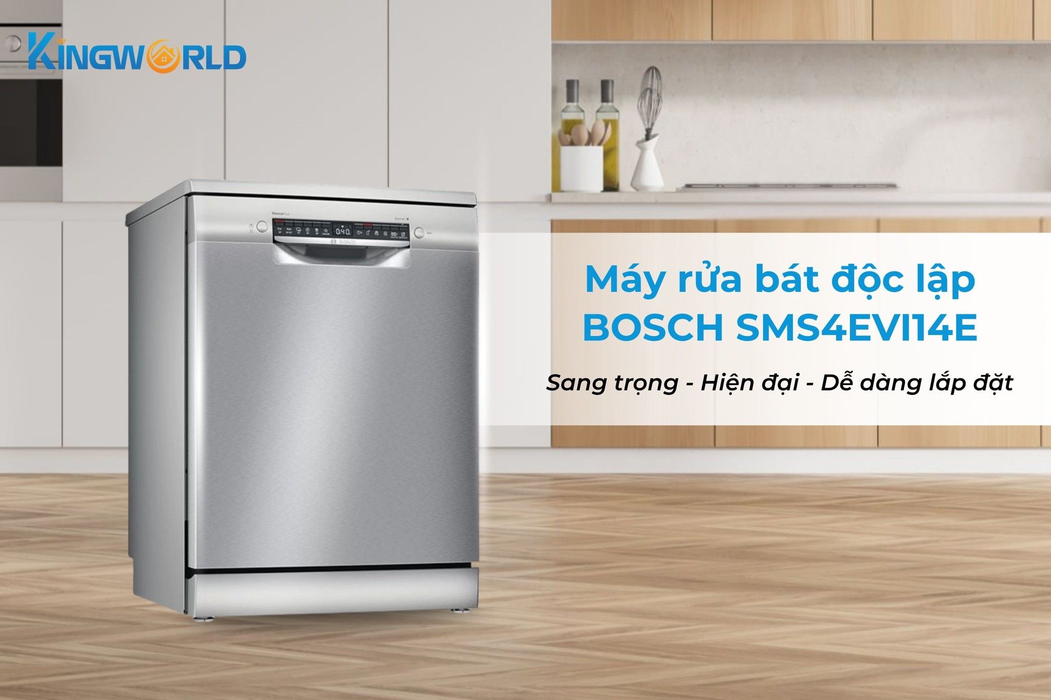 Máy rửa bát Bosch SMS4EVI14E thiết kế độc lập sang trọng