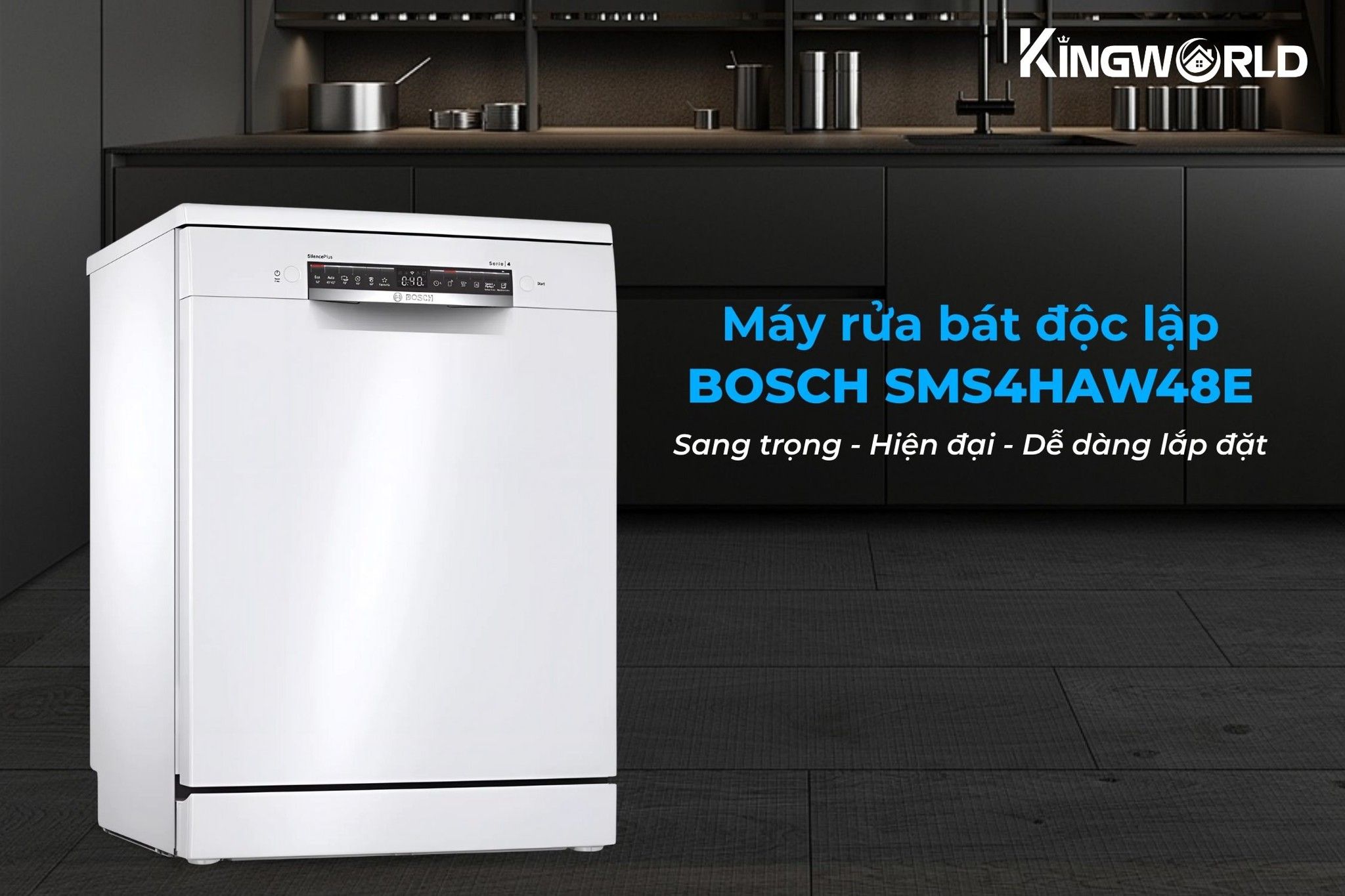 Máy rửa bát&nbsp;Bosch SMS4HAW48E thuộc dòng thiết kế độc lập