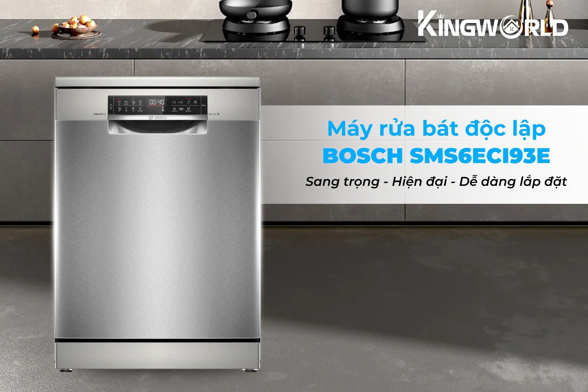 Máy rửa bát&nbsp;SMS6ECI93E thiết kế độc lập sang trọng