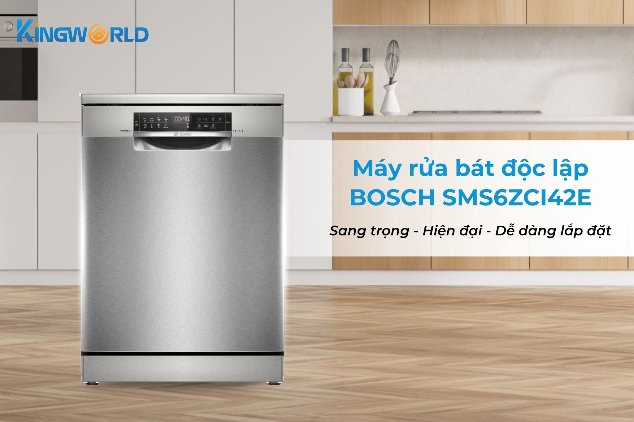 Bosch SMS6ZCI42E thuộc dòng máy rửa bát độc lập