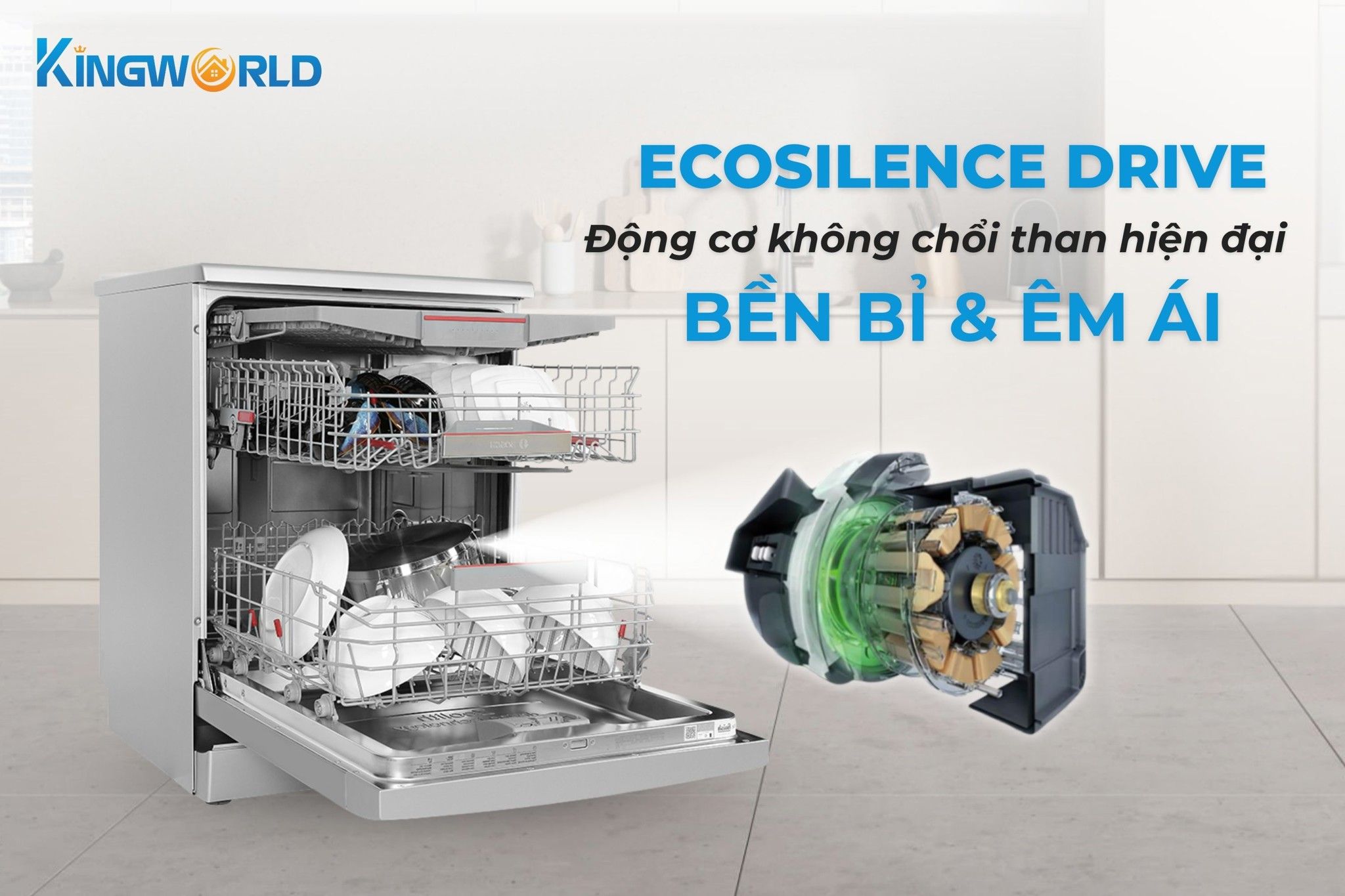 Động cơ EcoSilence Drive đảm bảo máy hoạt động mạnh mẽ và tiết kiệm năng lượng.