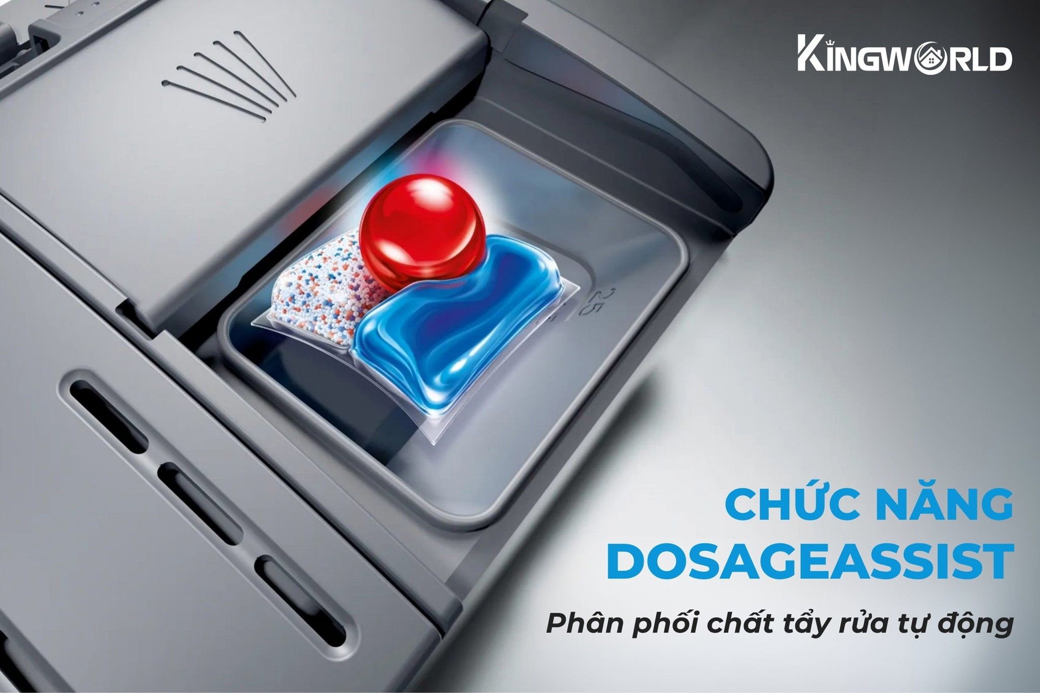 Bosch SMS6ZCI49E tích hợp chức năng DosageAssist kiểm soát viên rửa hiệu quả