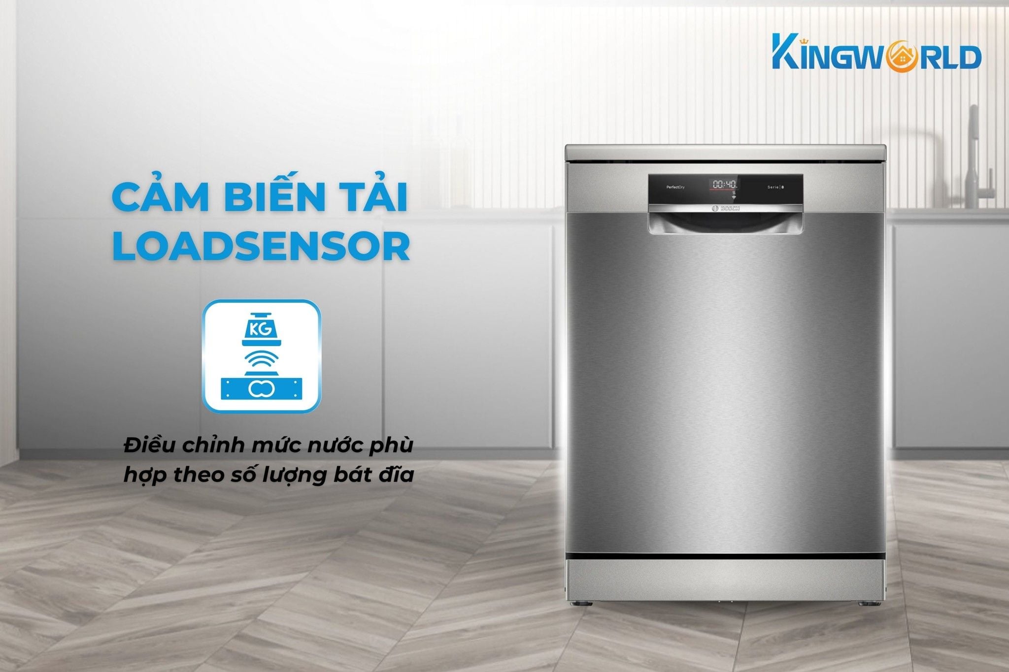 Cảm biến LoadSensor giúp máy rửa bát điều chỉnh lượng nước phù hợp khi rửa