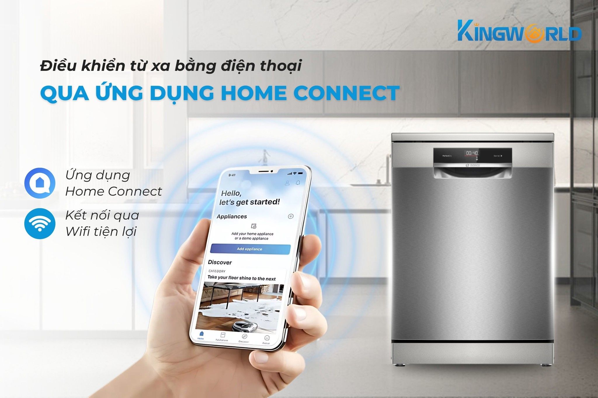 Khả năng kết nối từ xa qua ứng dụng Home Connect