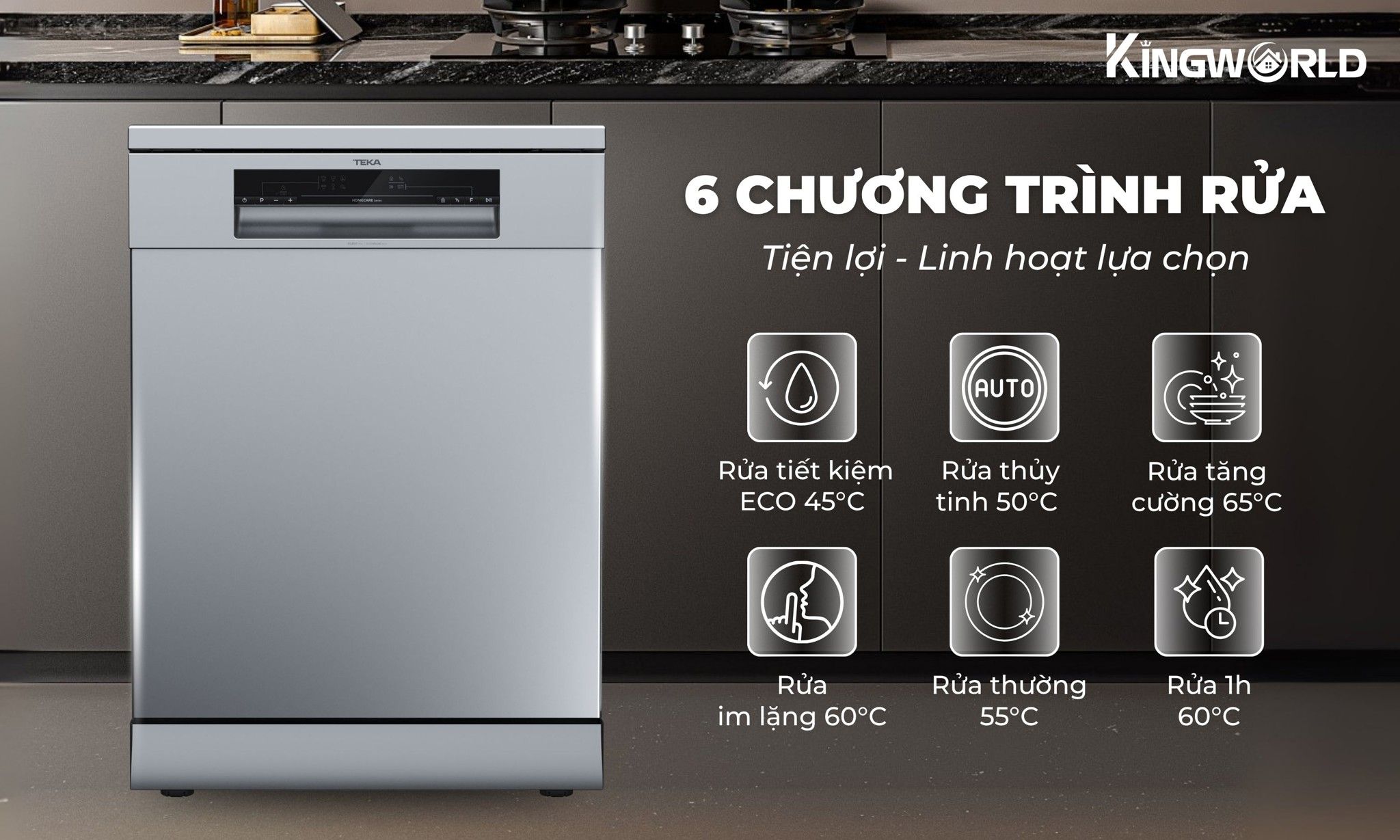 Máy rửa chén&nbsp;Teka DFS 26610 220 50 SS tích hợp 6 chương trình sửa