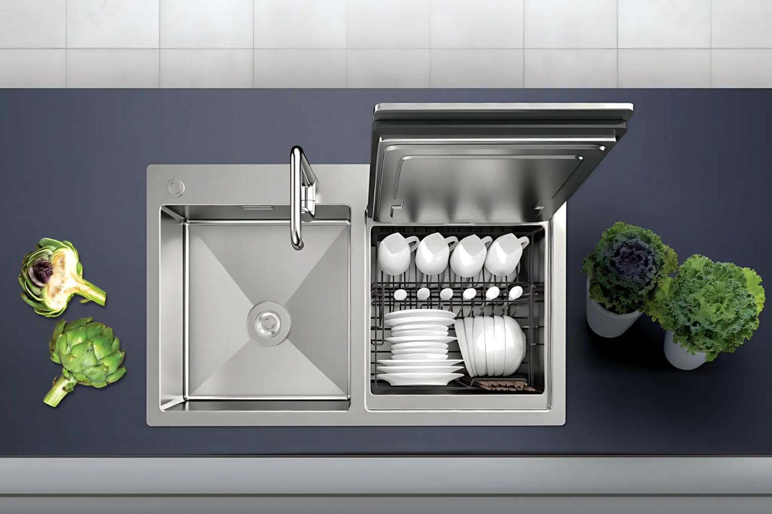 Máy rửa bát kết hợp chậu