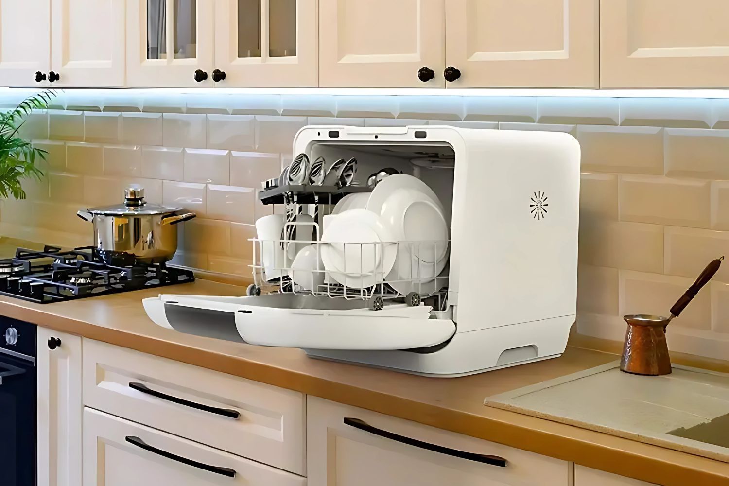 Máy rửa bát mini hoàn toàn có thể tự lắp đặt tại nhà vô cùng đơn giản