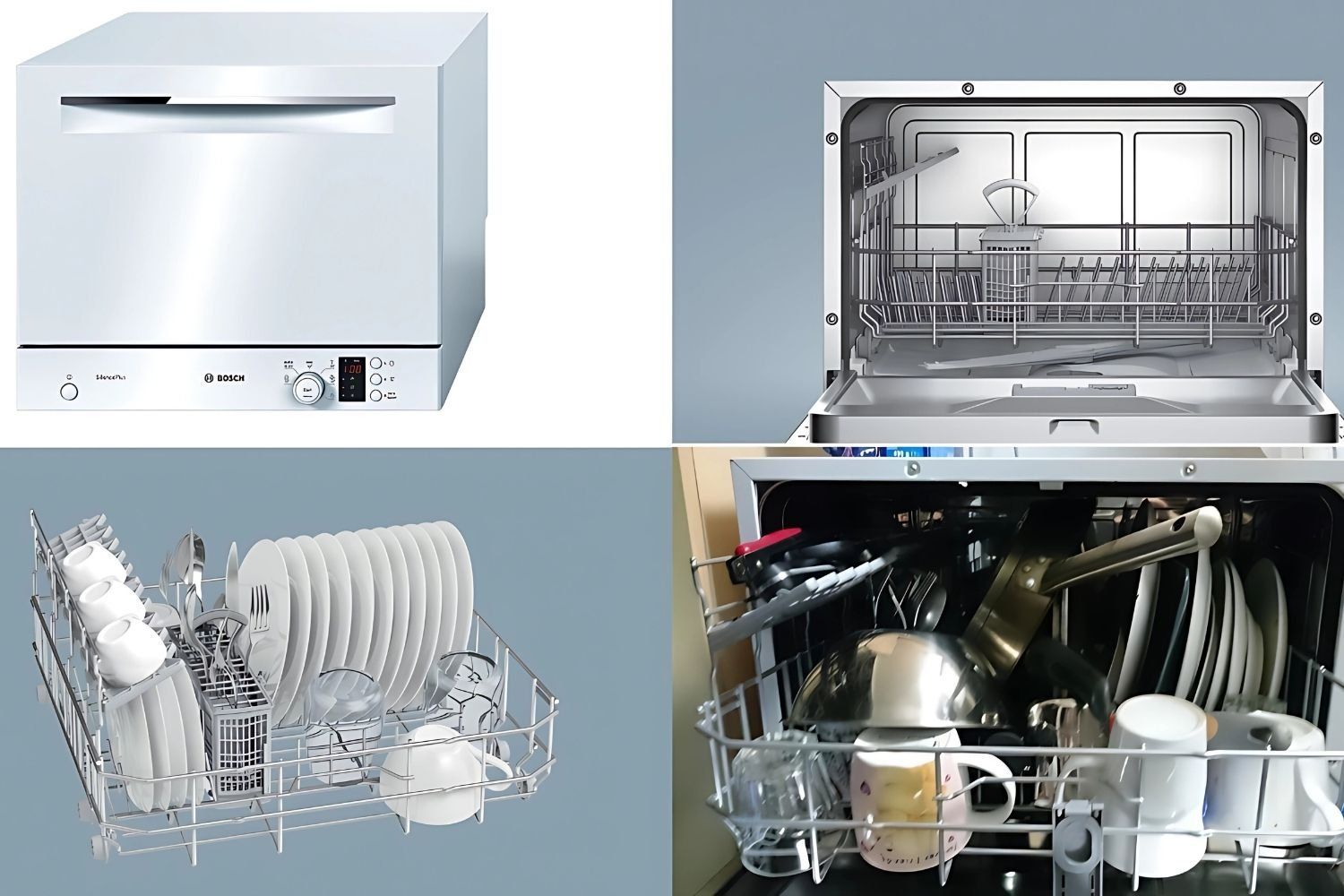 Thuộc dòng máy rửa bát mini nên khoang rửa khá nhỏ, dung tích ít