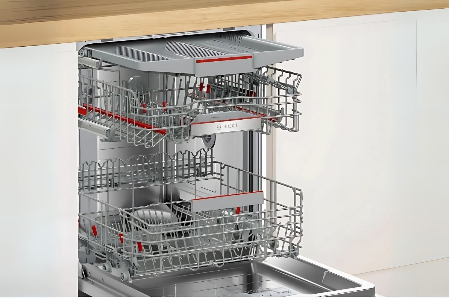 Bosch SMV6ZCX16E trang 3 giàn rửa rộng rãi, có thể chứa nhiều bát đĩa