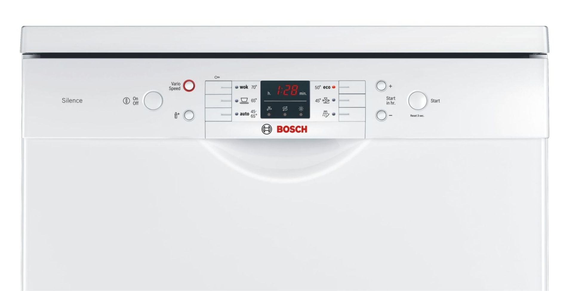 Bosch SMS63L02EA trang bị bảng điều khiển và màn hình LED thông minh